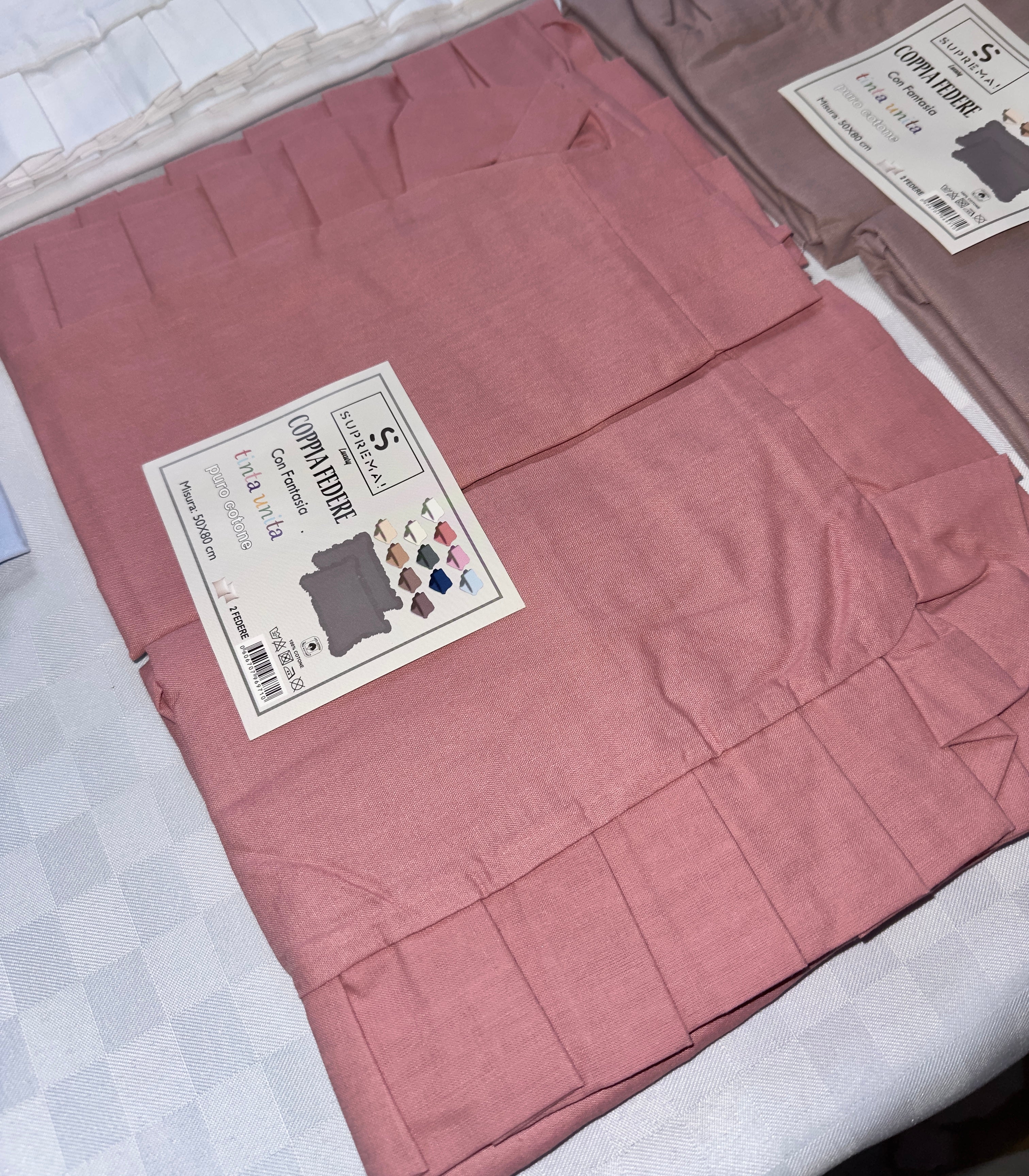 COPPIA DI FEDERE PER GUANCIALE CON VOILANT 50x80cm IN COTONE