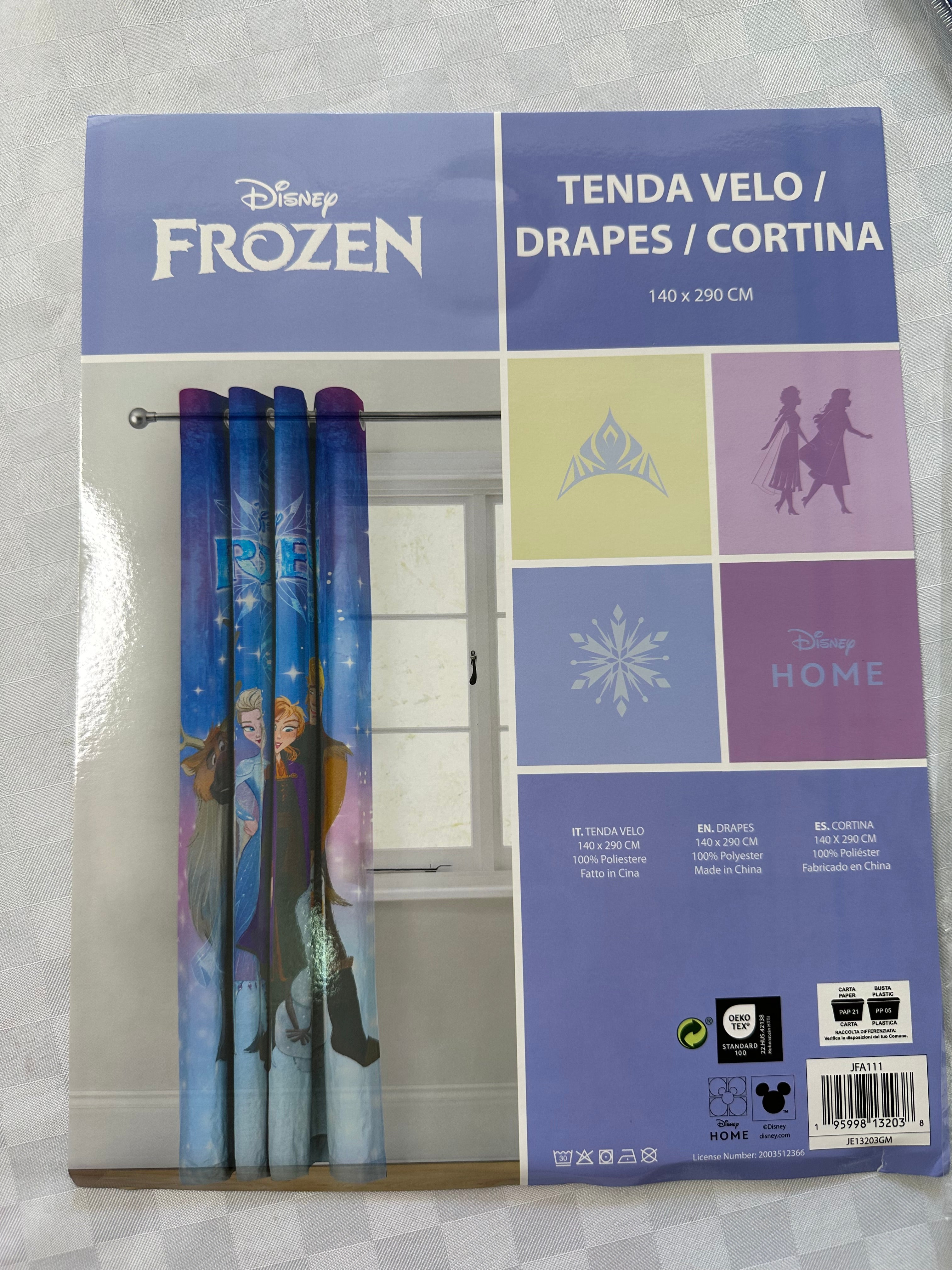 TENDA PER INTERNI TESSUTO VELATO CON ANELLI MISURA 140x290cm