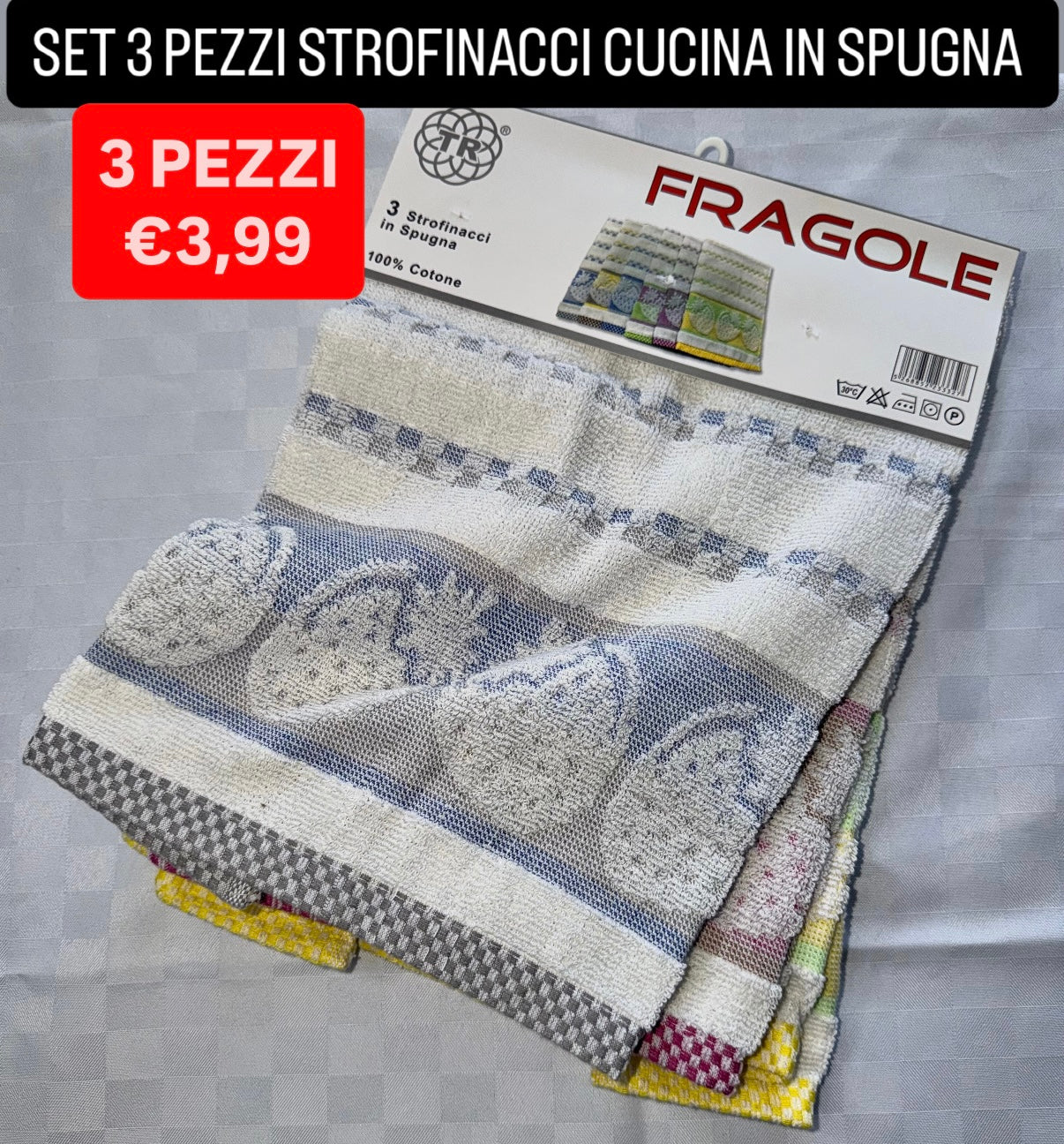 STROFINACCI CUCINA CONFEZIONE DA 3 PEZZI IN SPUGNA