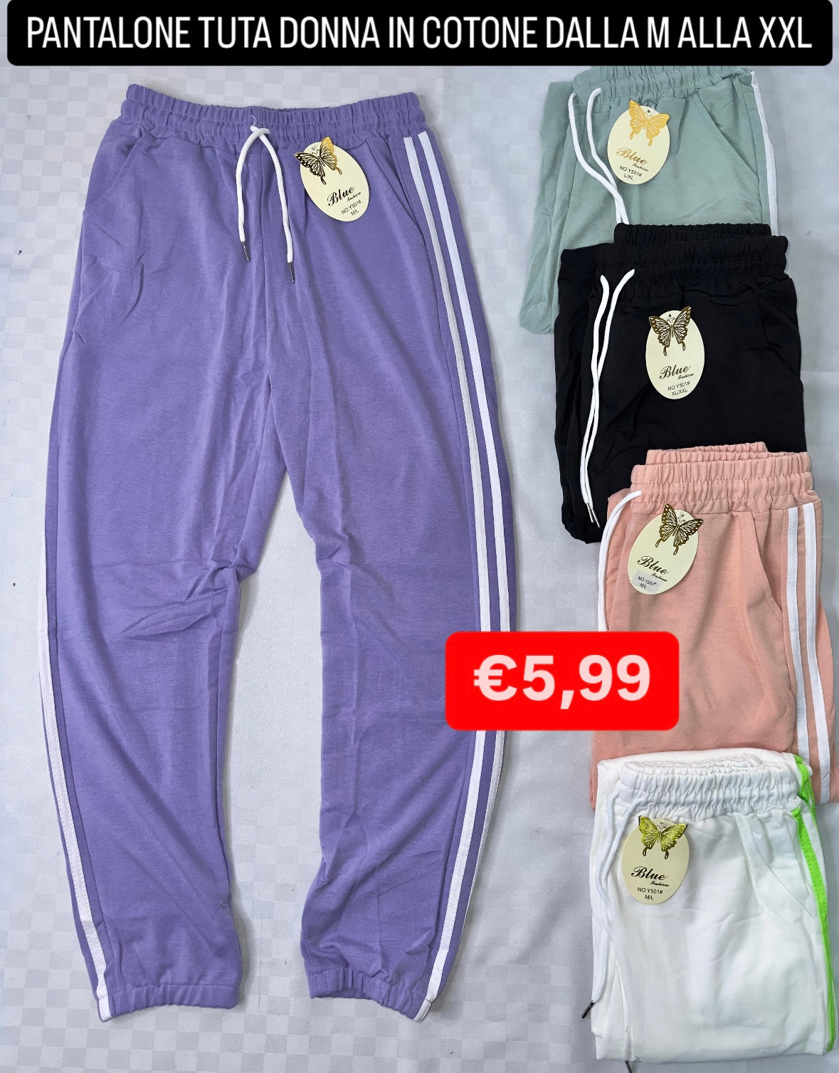 PANTALONE TUTA DONNA IN COTONE