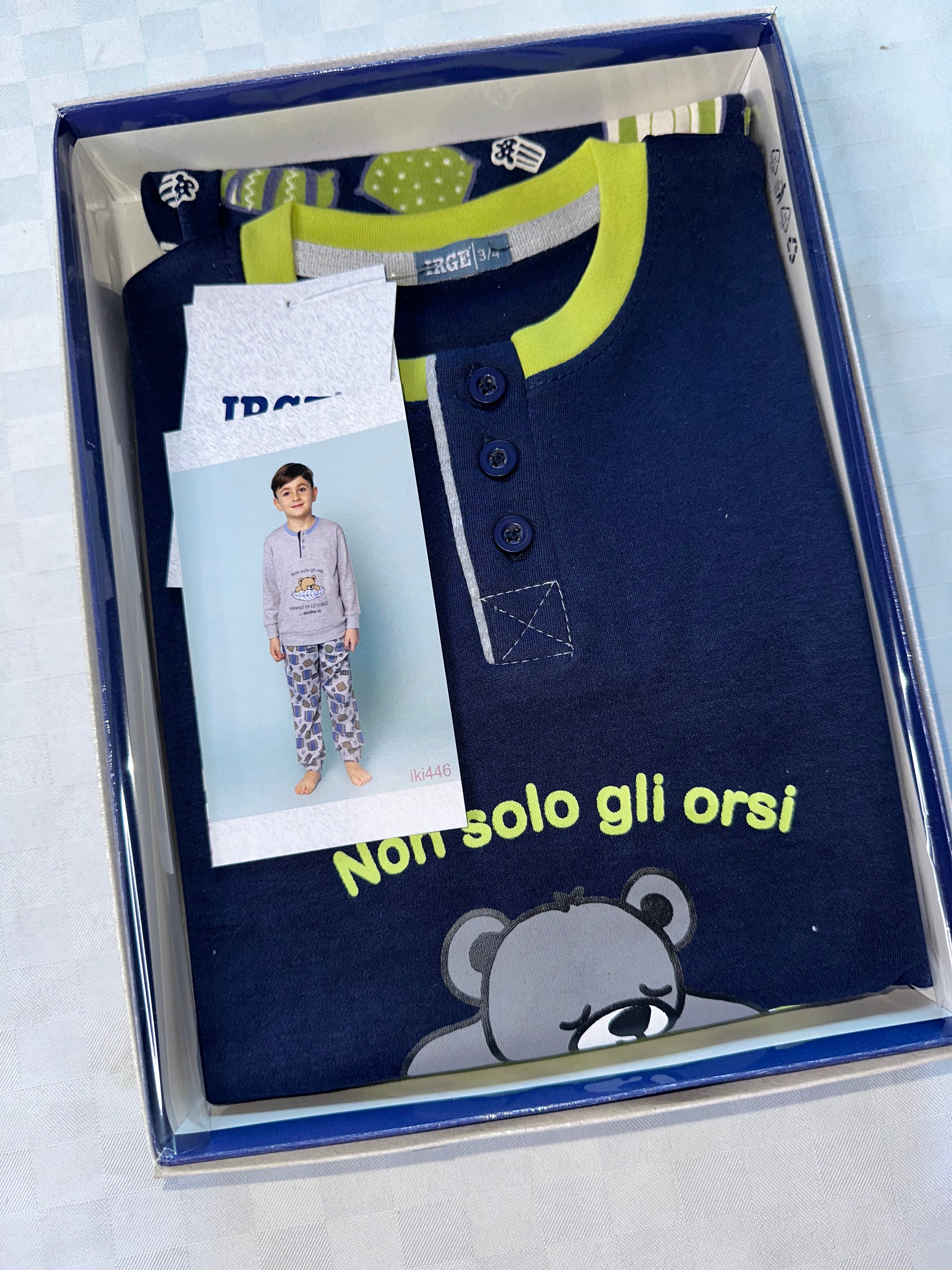 PIGIAMA BIMBO IN COTONE CALDO Manica Lunga e Pantalone lungo