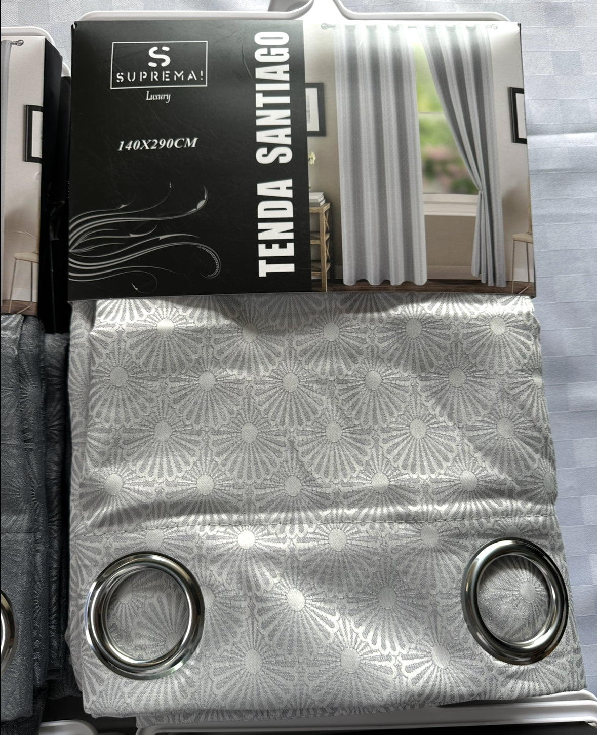 COPPIA DI TENDE PER INTERNI TESSUTO COPRENTE CONFEZIONE DA 2 TELI (OGNI TELO MISURA 140x290cm)art.Santiago