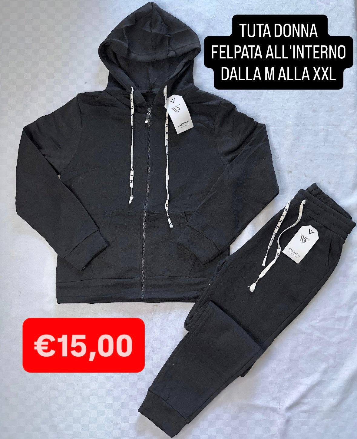 TUTA DONNA FELPATA ALL'INTERNO