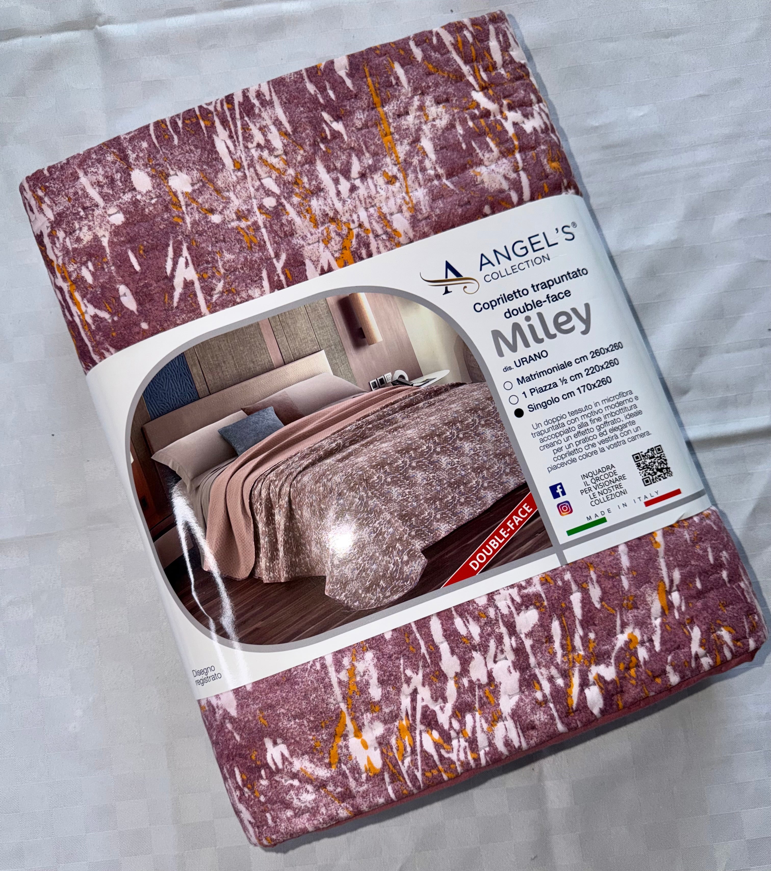 COPRILETTO ESTIVO PER LETTO SINGOLO misura 170x260cm DOUBLE-FACE (Fantasia e Tinta unita)