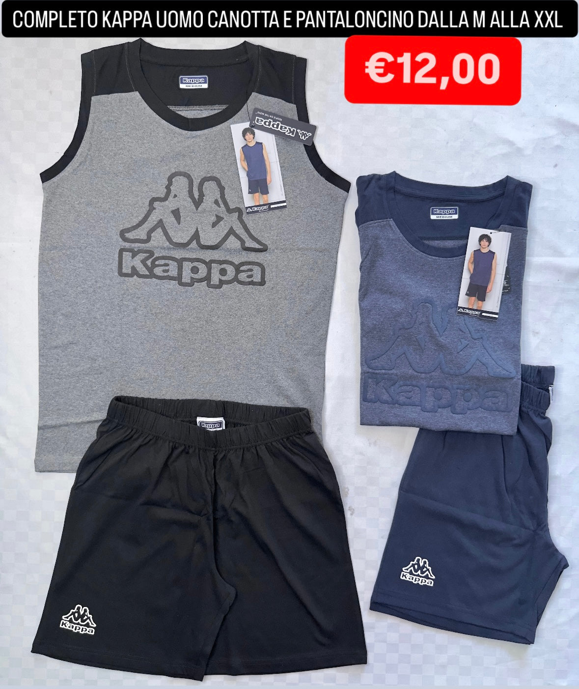 PIGIAMA KAPPA UOMO IN COTONE Canotta e Pantaloncino