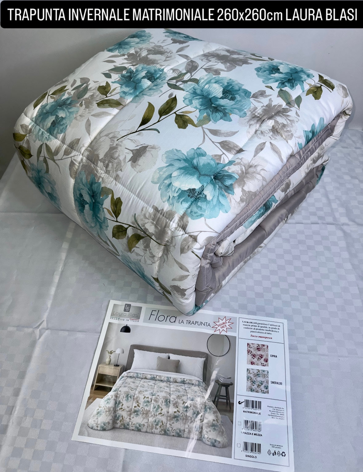 TRAPUNTA INVERNALE MATRIMONIALE misura 260x260cm Laura Blasi