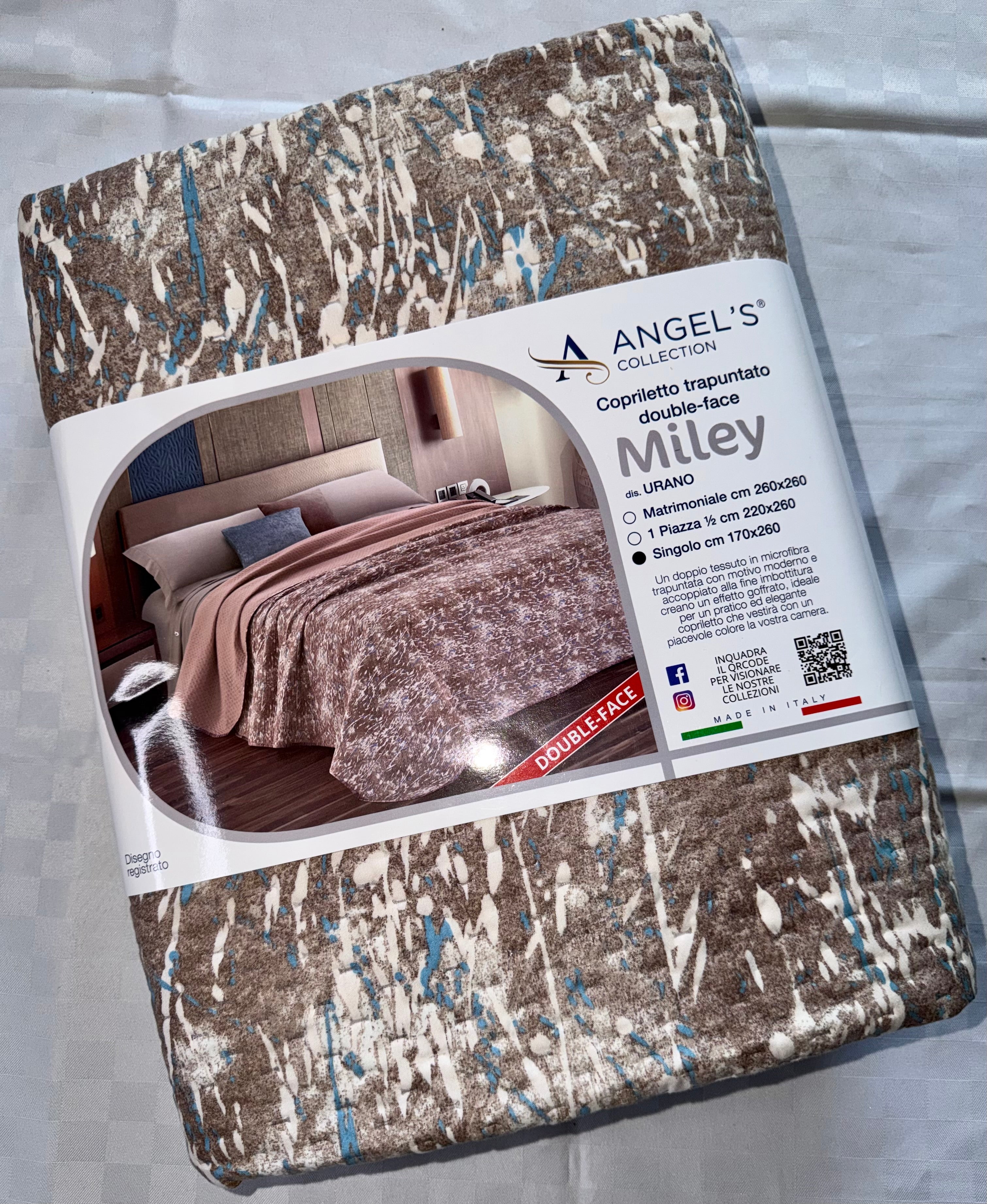 COPRILETTO ESTIVO PER LETTO SINGOLO misura 170x260cm DOUBLE-FACE (Fantasia e Tinta unita)