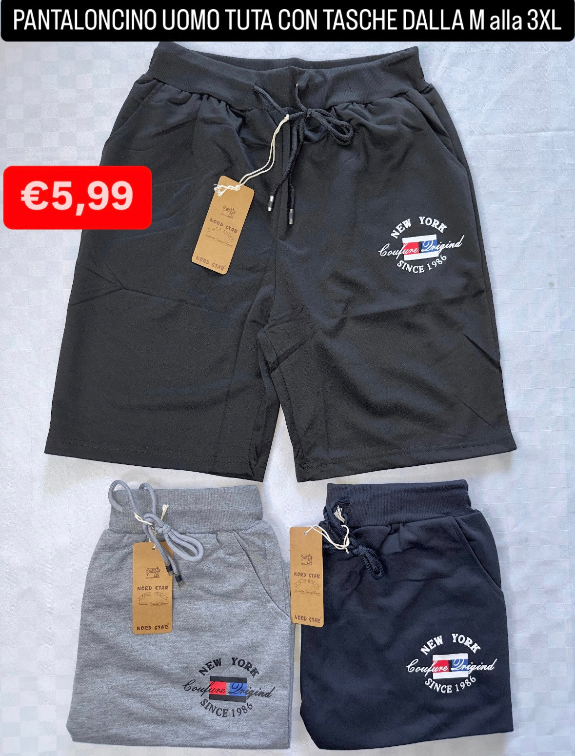 PANTALONCINO TUTA UOMO CON TASCHE