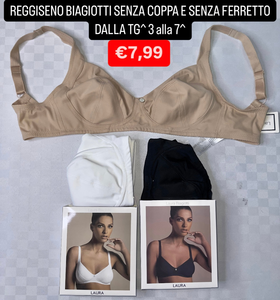 REGGISENO BIAGIOTTI SENZA COPPA E SENZA FERRETTO DALLA TG^ 3 alla 7^ Art.226