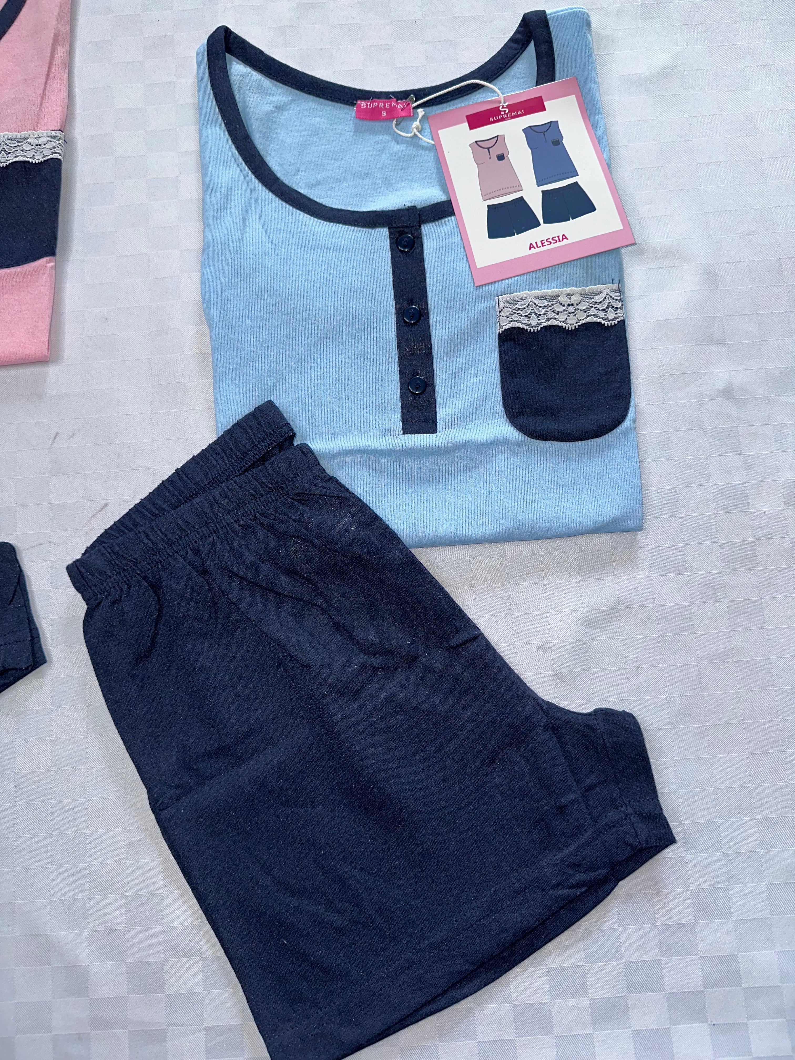 PIGIAMA DONNA IN 100% COTONE CANOTTA E PANTALONCINO