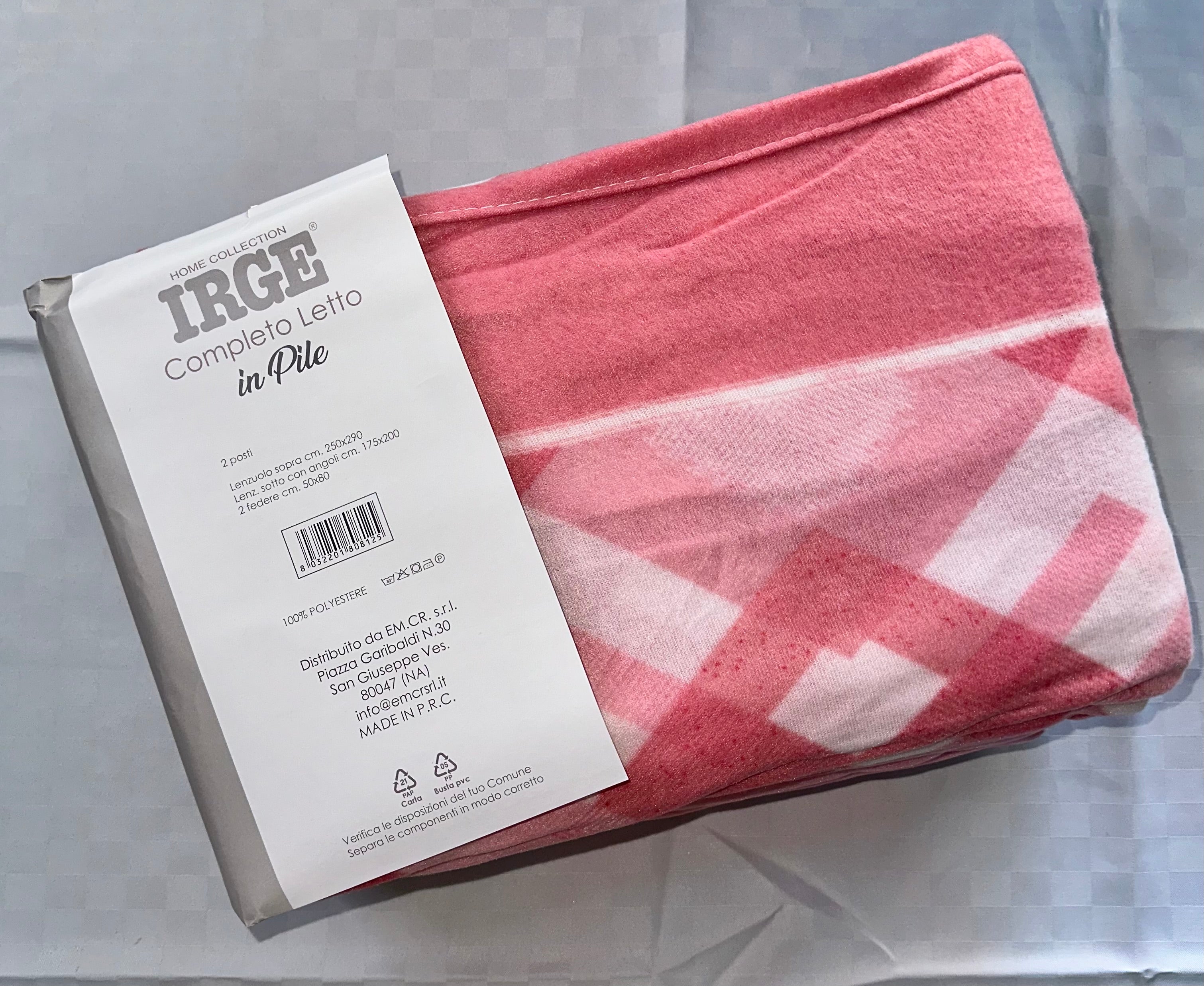 COMPLETO LENZUOLA MATRIMONIALE IN MORBIDO PILE INVERNALE Lenzuolo sopra,Lenzuolo sotto con angoli e due federe