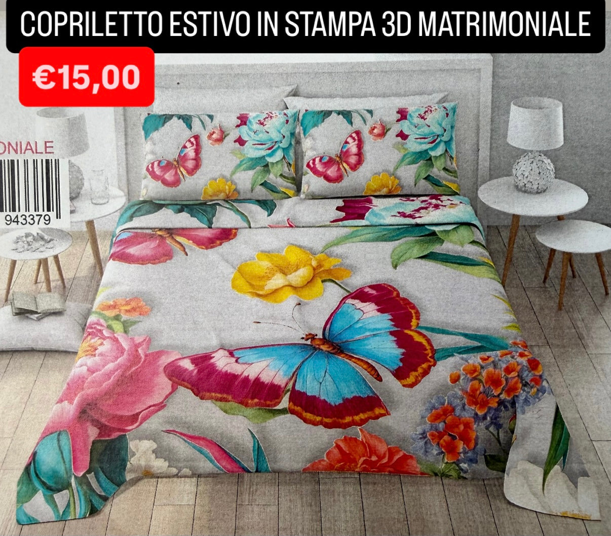 COPRILETTO ESTIVO IN STAMPA 3D MATRIMONIALE misura 260x250cm