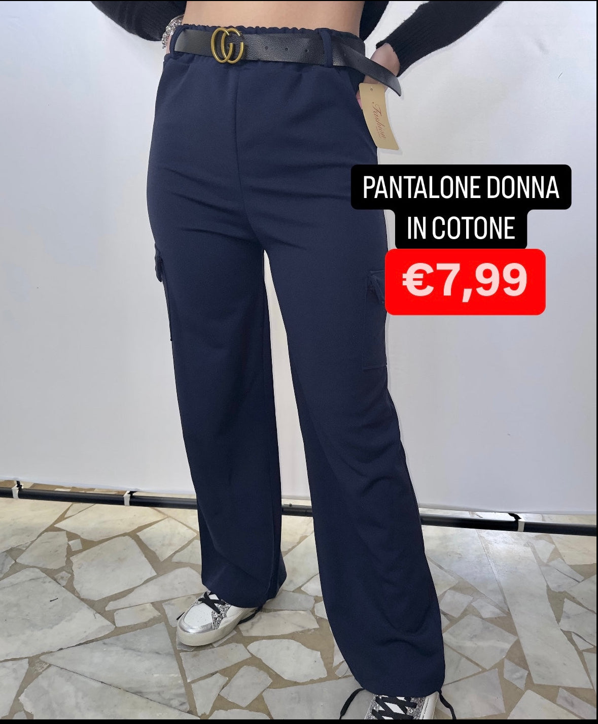 PANTALONE DONNA IN COTONE TAGLIA UNICA