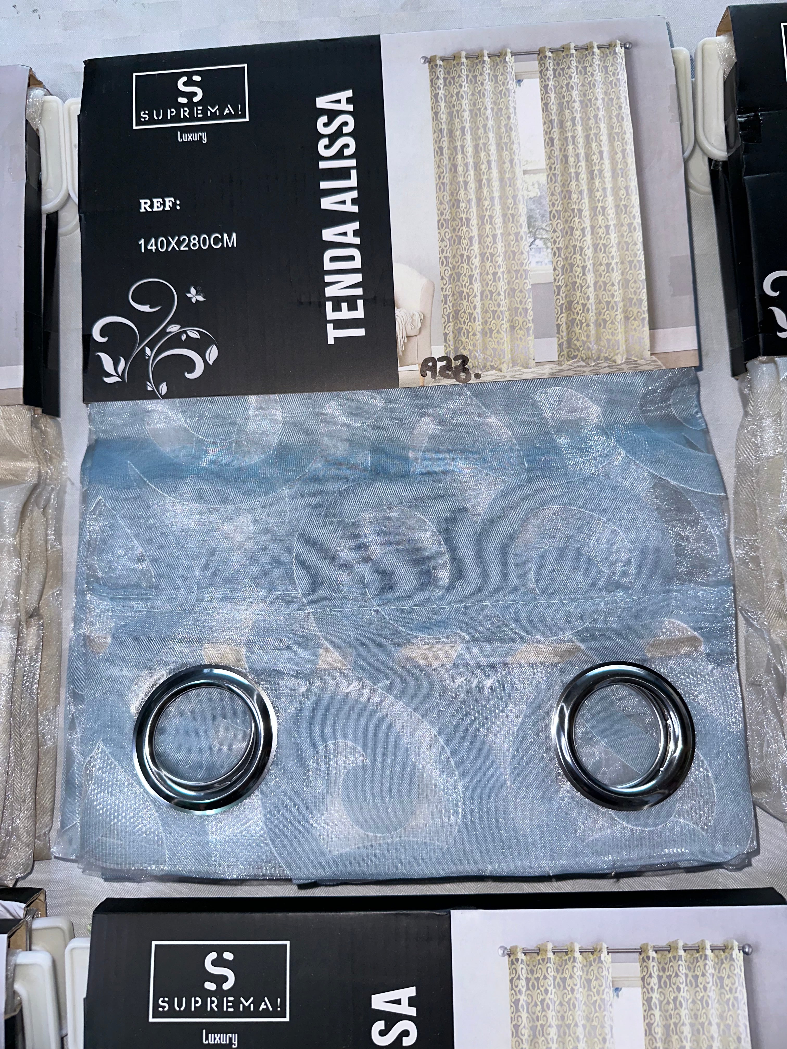 COPPIA DI TENDE PER INTERNI VELATE CONFEZIONE DA 2 TELI (OGNI TELO MISURA 140x280cm)art. Fede