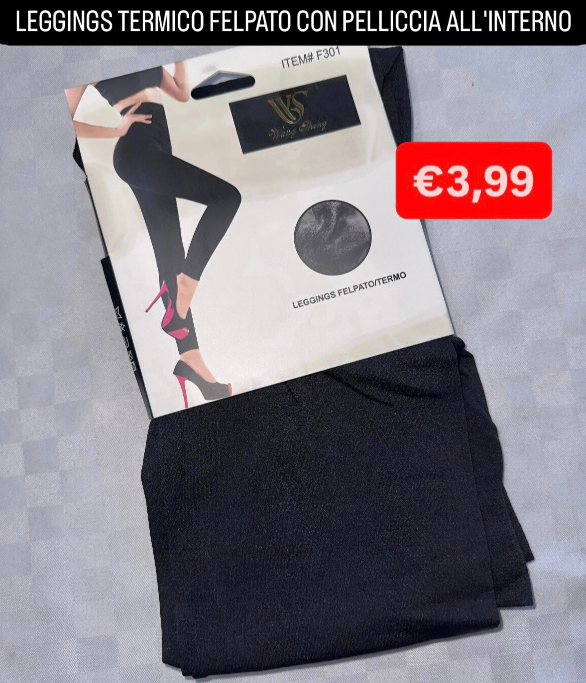 LEGGINGS TERMICO FELPATO CON PELLICCIA ALL'INTERNO (Taglia unica, calza fino ad una XL)