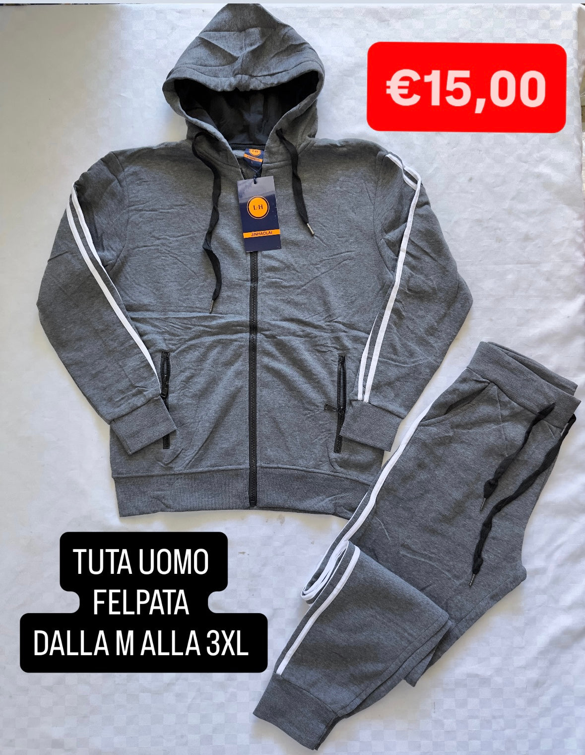 TUTA UOMO FELPATA ALL'INTERNO