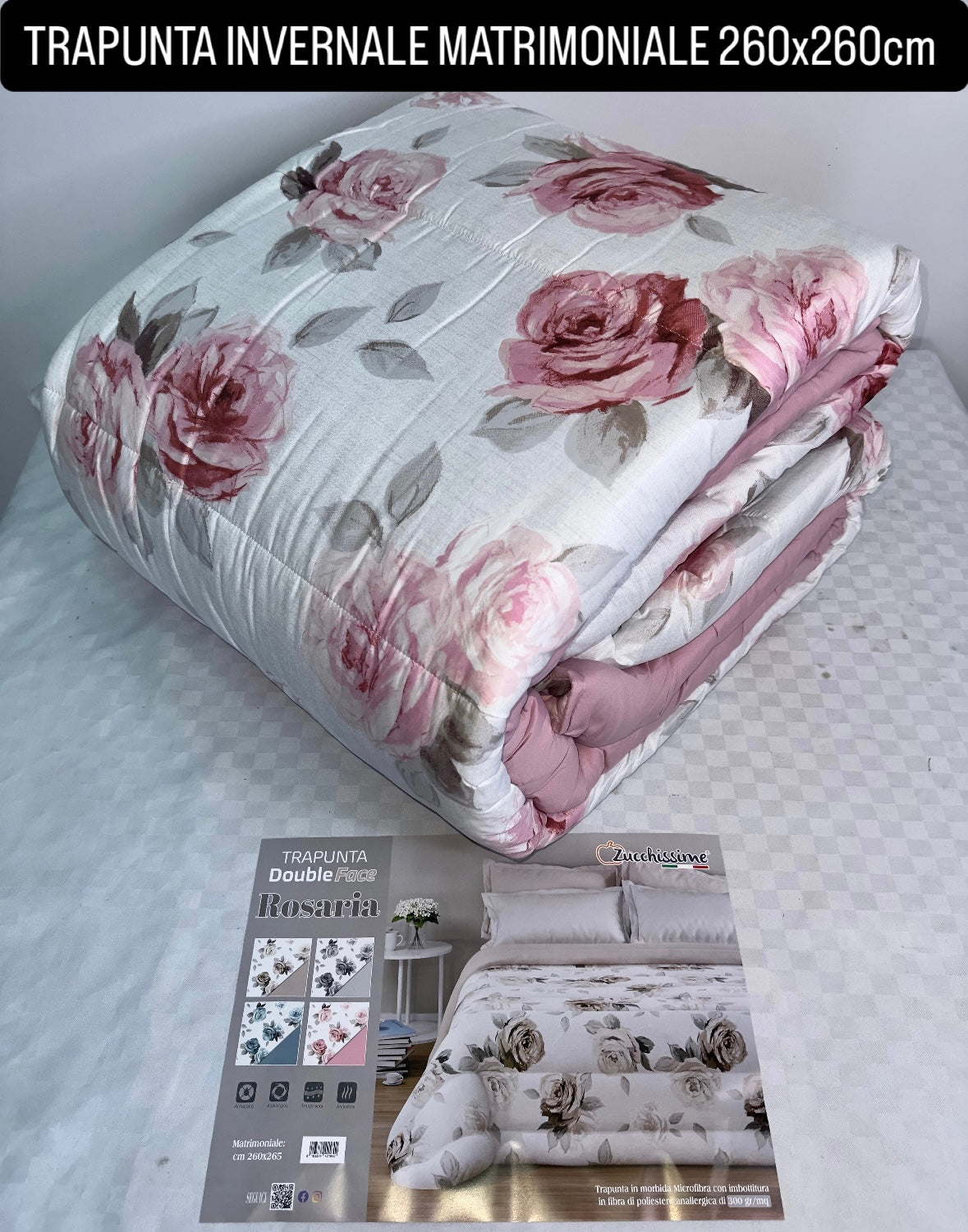 TRAPUNTA INVERNALE MATRIMONIALE misura 260x260cm