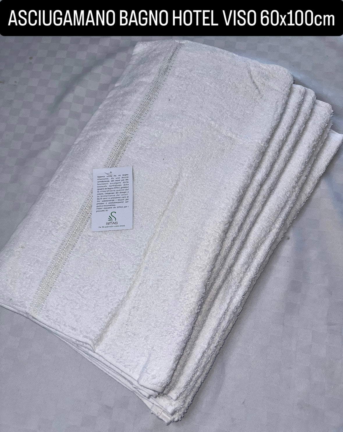 ASCIUGAMANO BAGNO HOTEL VISO 60x100cm BIANCO