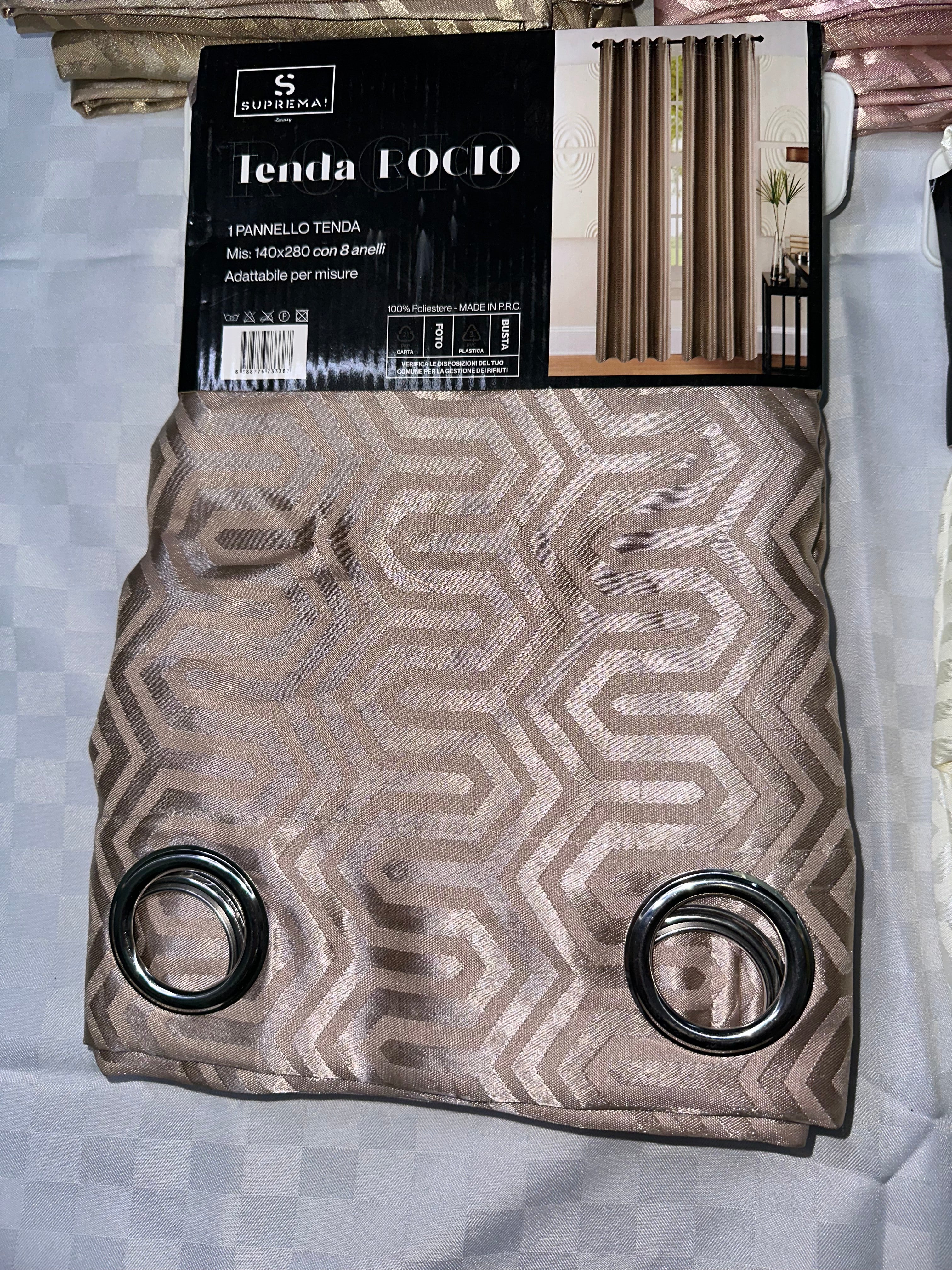 COPPIA DI TENDE PER INTERNI TESSUTO COPRENTE CONFEZIONE DA 2 TELI (OGNI TELO MISURA 140x280cm)art. Rocio