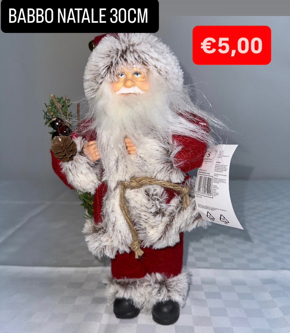 DECORAZIONE NATALIZIA BABBO NATALE 30cm