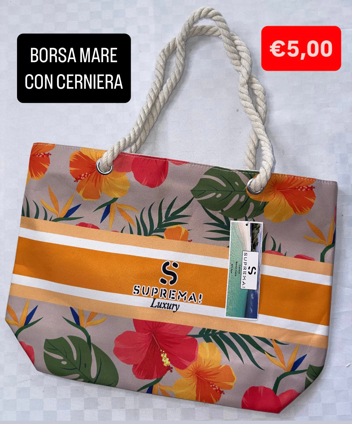 BORSA MARE CON CERNIERA