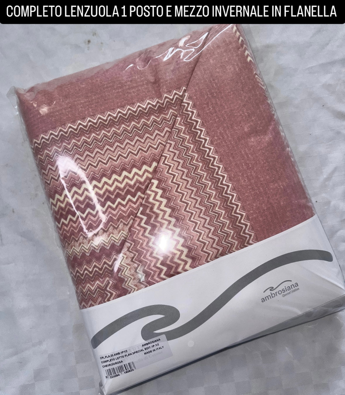 COMPLETO LENZUOLA 1 POSTO E MEZZO IN FLANELLA Lenzuolo sopra,Lenzuolo sotto con angoli e Federa