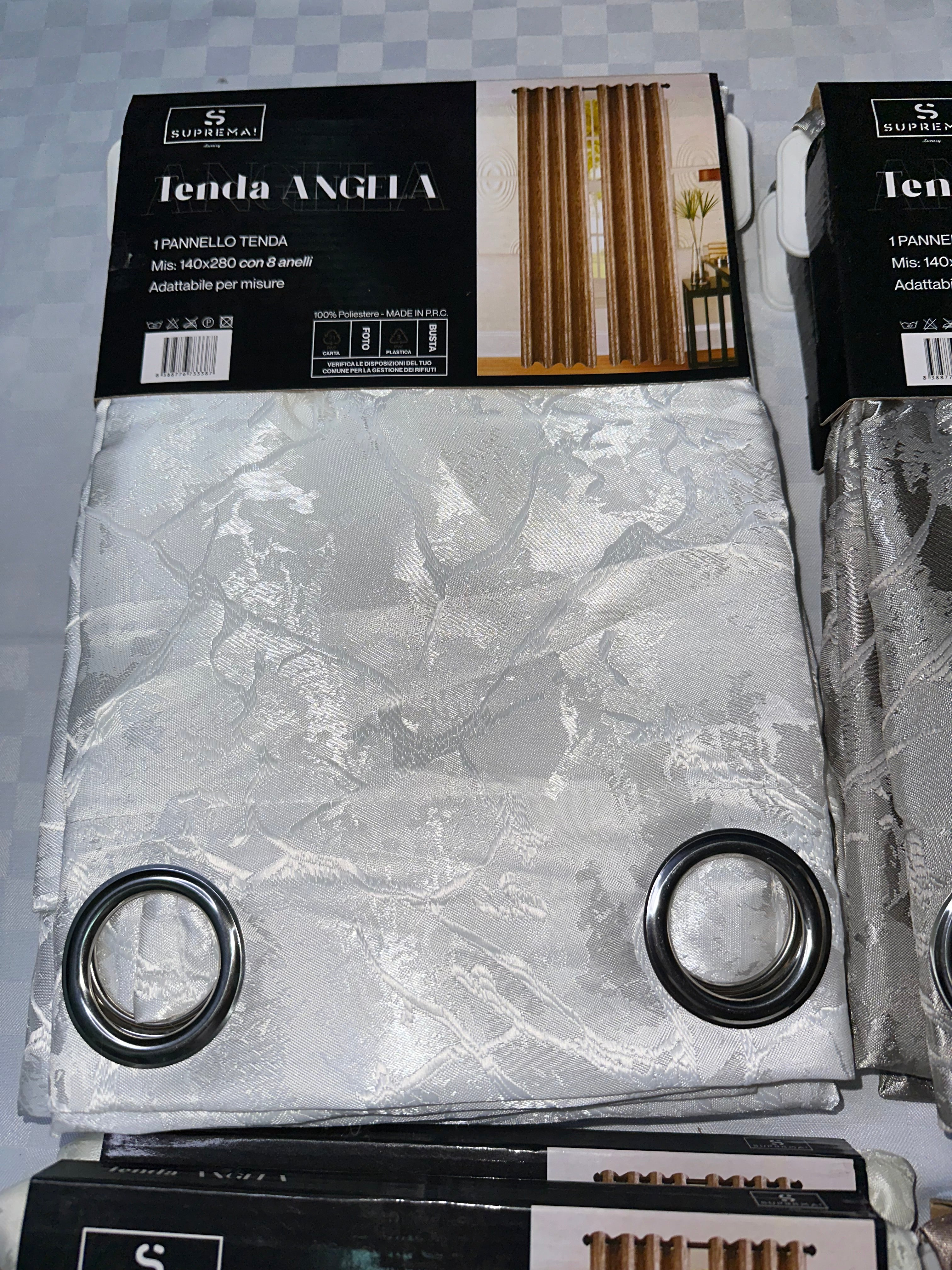 COPPIA DI TENDE PER INTERNI TESSUTO COPRENTE CONFEZIONE DA 2 TELI (OGNI TELO MISURA 140x280cm)art. Angela