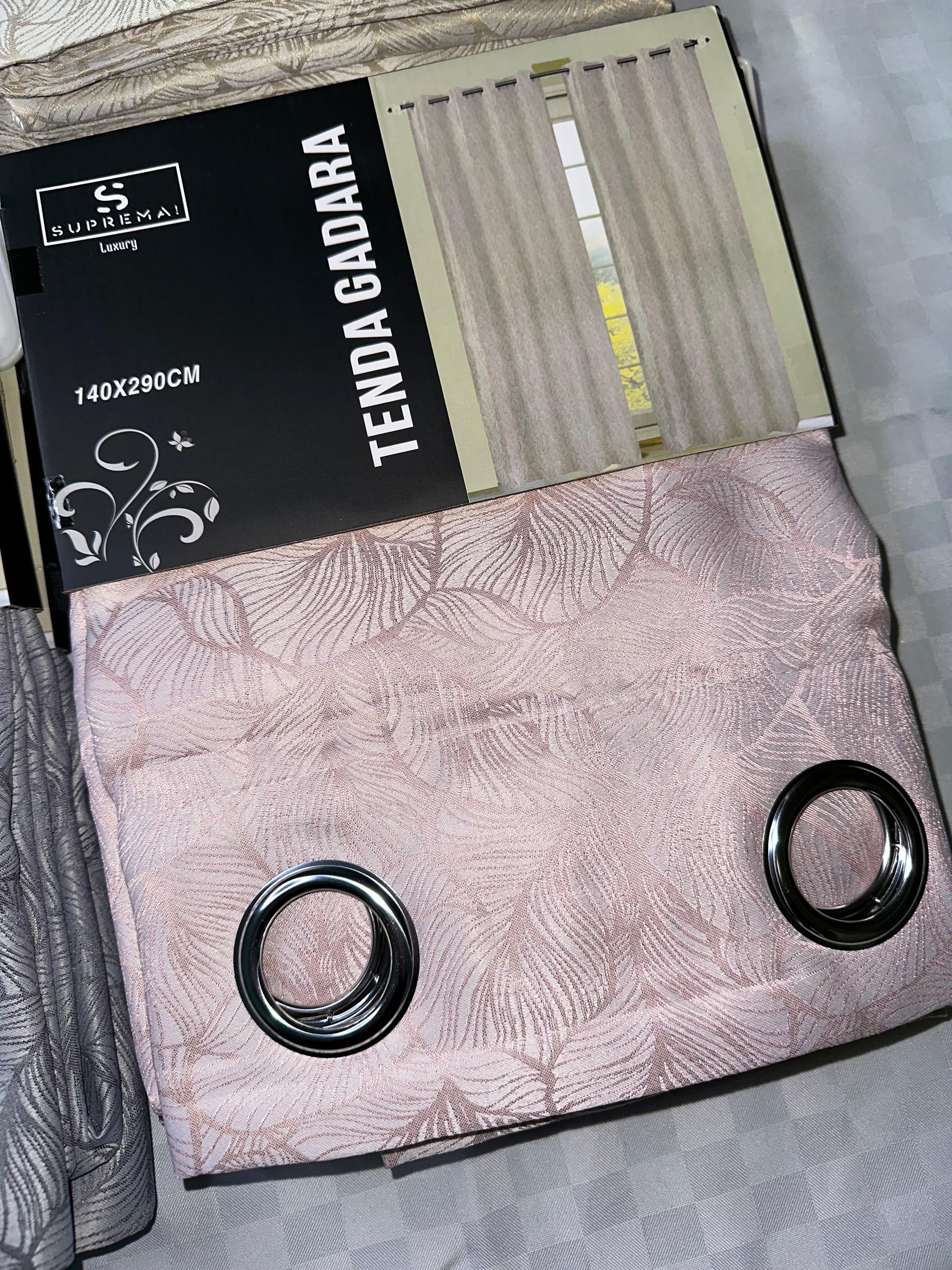 COPPIA DI TENDE PER INTERNI TESSUTO COPRENTE CONFEZIONE DA 2 TELI (OGNI TELO MISURA 140x290cm)art. Gadara