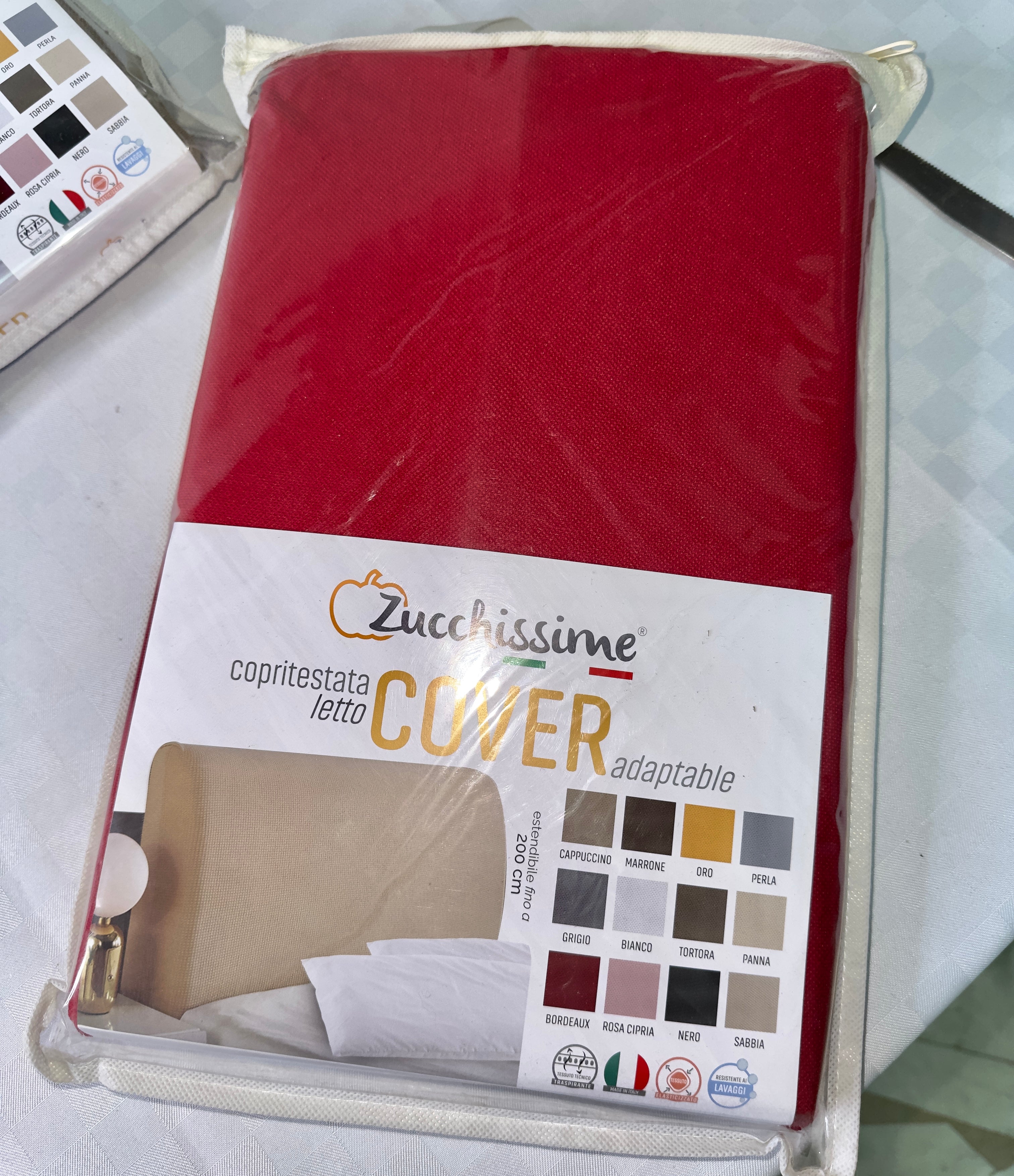 COPRITESTATA PER LETTO IN COTONE ESTENDIBILE FINO A 200cm