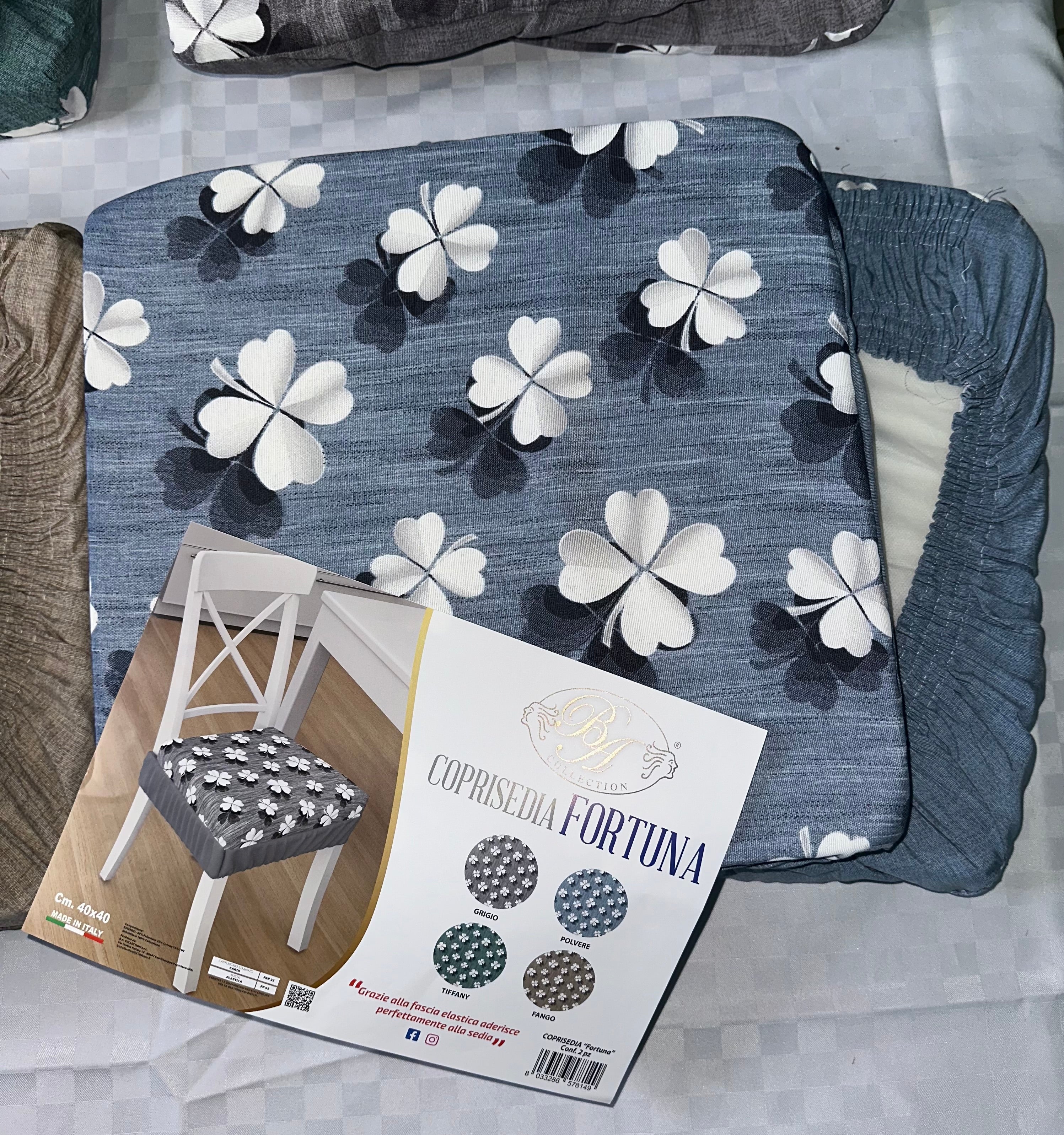 CUSCINI SEDIA CON ELASTICO CONFEZIONE DA 6 PEZZI art. Fortuna