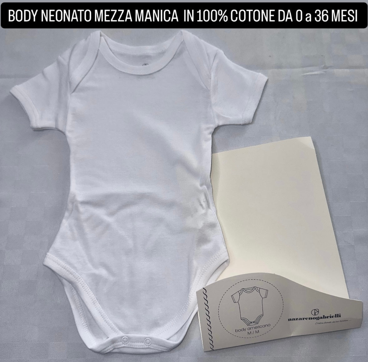 BODY INTIMO NEONATO MEZZA MANICA IN 100% COTONE