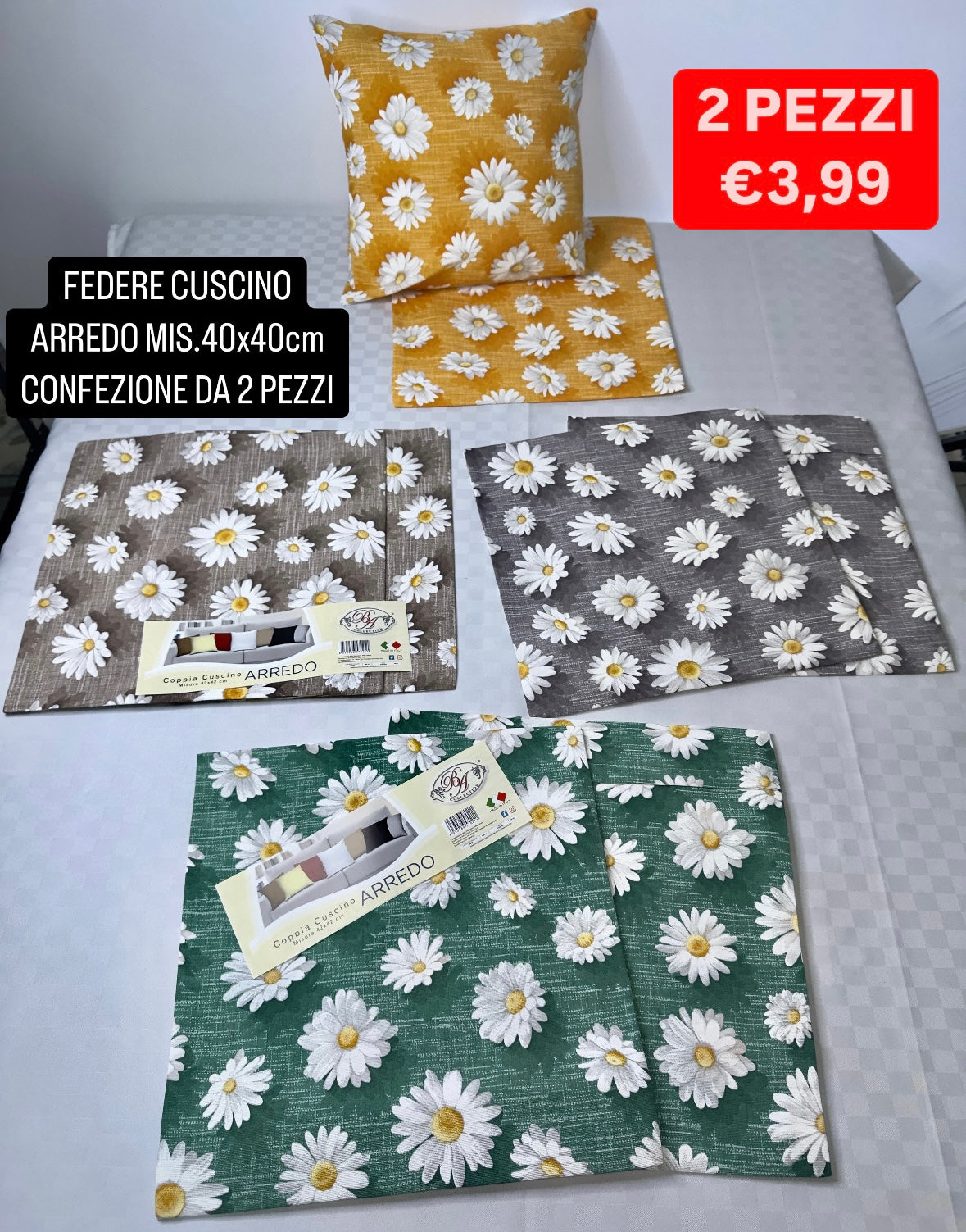 FEDERE CUSCINO ARREDO MIS.40x40cm FANTASIA MARGOT CONF.DA 2 PEZZI