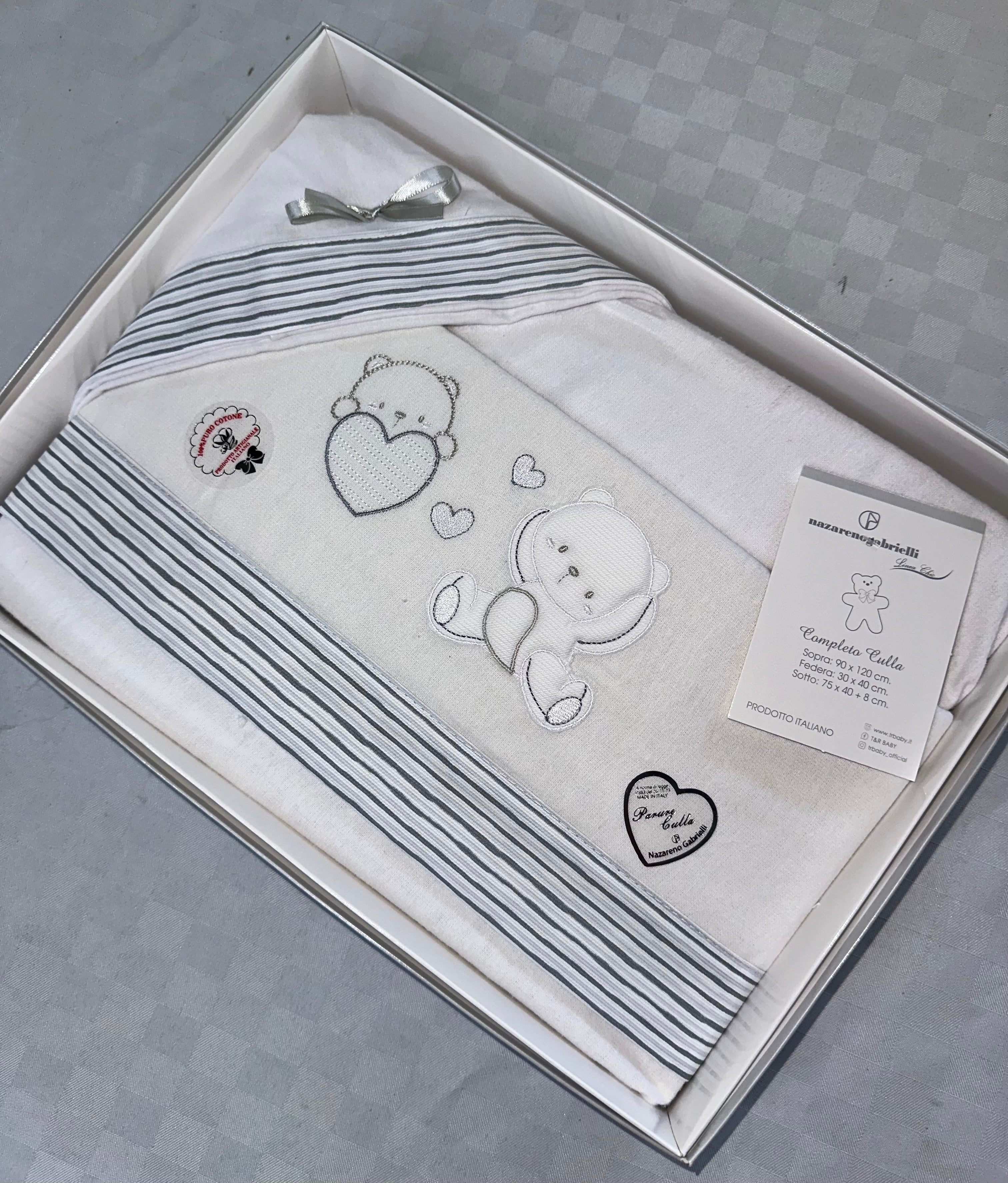 COMPOSE LENZUOLA NEONATO PER CARROZZINA INVERNALE IN FLANELLA 100% Lenzuolo sopra 90x120cm , Lenzuolo sotto con angoli 75x40cm e Federa 30x40cm