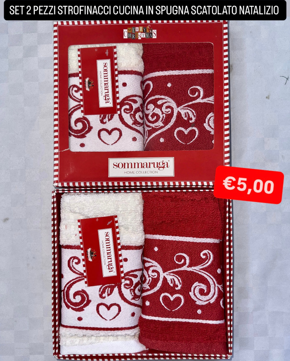 SET 2 PEZZI STROFINACCI CUCINA IN SPUGNA SCATOLATO NATALIZIO