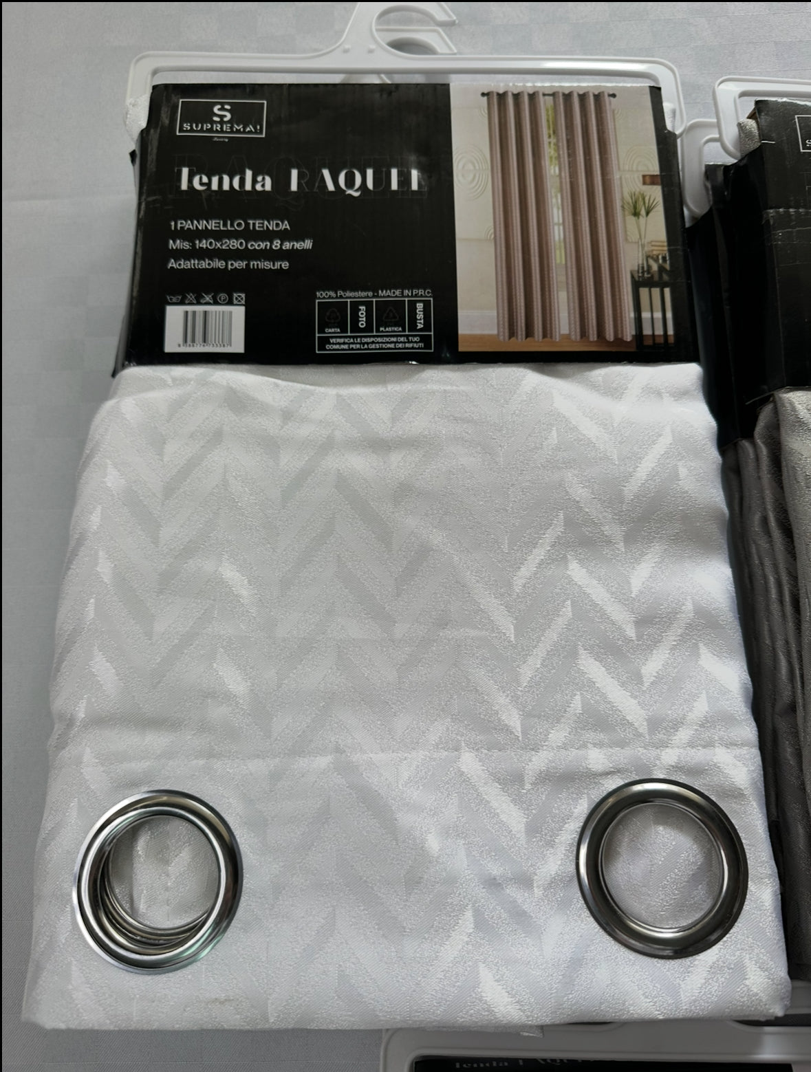 COPPIA DI TENDE PER INTERNI TESSUTO COPRENTE CONFEZIONE DA 2 TELI (OGNI TELO MISURA 140x280cm)art.Raquel