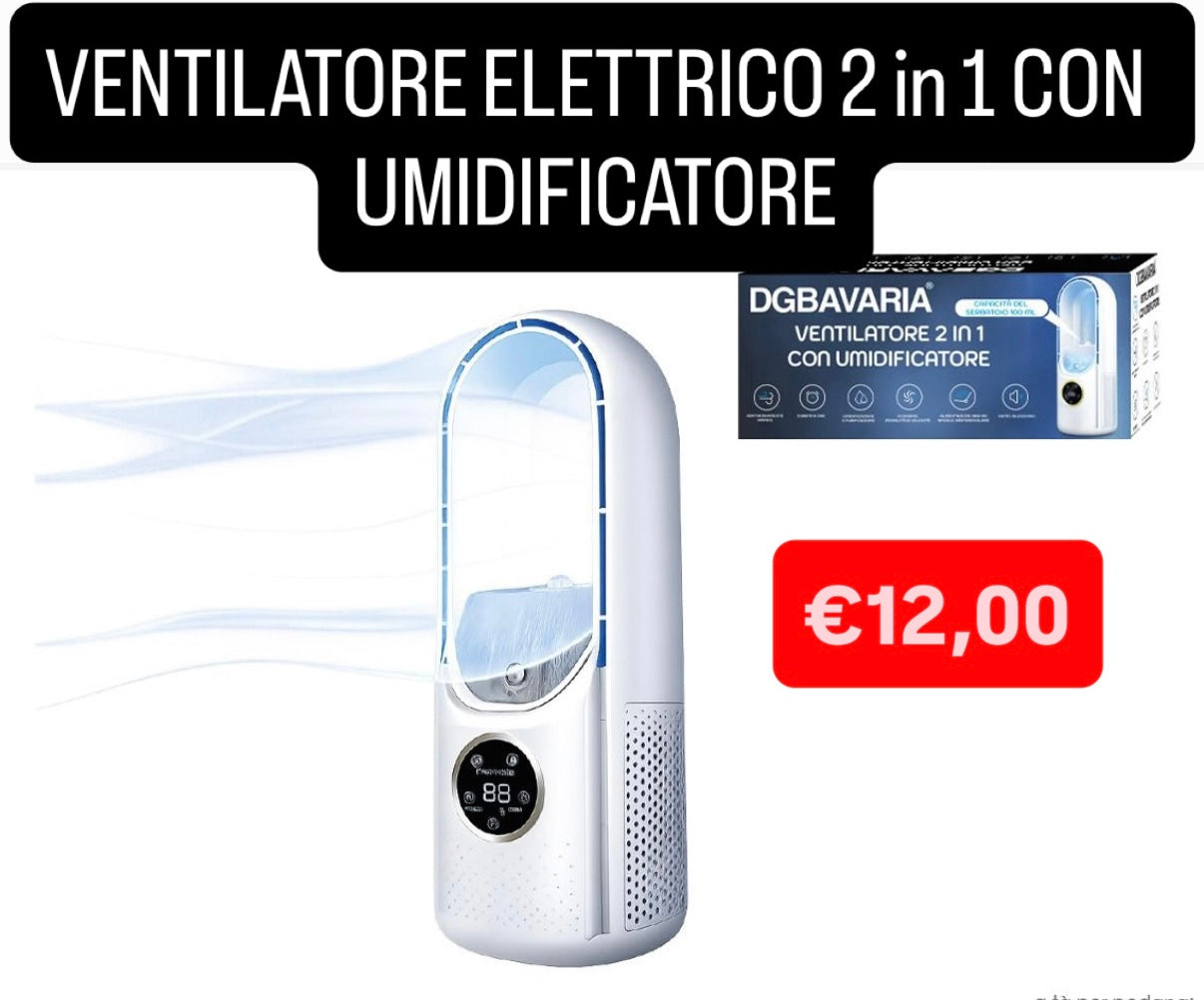 VENTILATORE ELETTRICO 2 in 1 CON UMIDIFICATORE