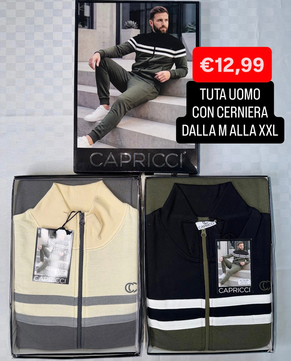 TUTA UOMO Manica lunga e Pantalone lungo con cerniera