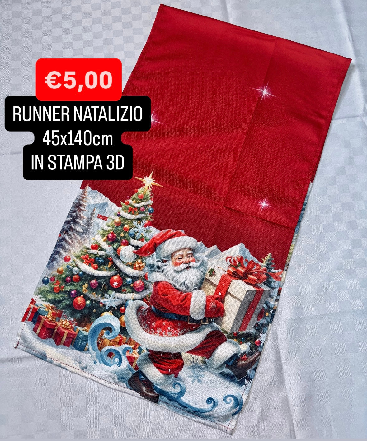 RUNNER NATALIZIO 45x140cm IN STAMPA 3D