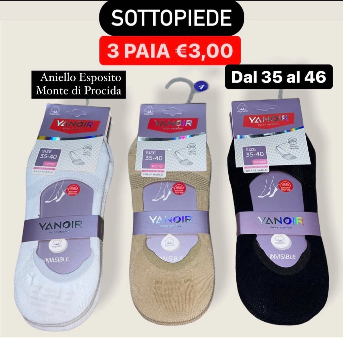 CALZINO SOTTOPIEDE SET DA 3 PAIA