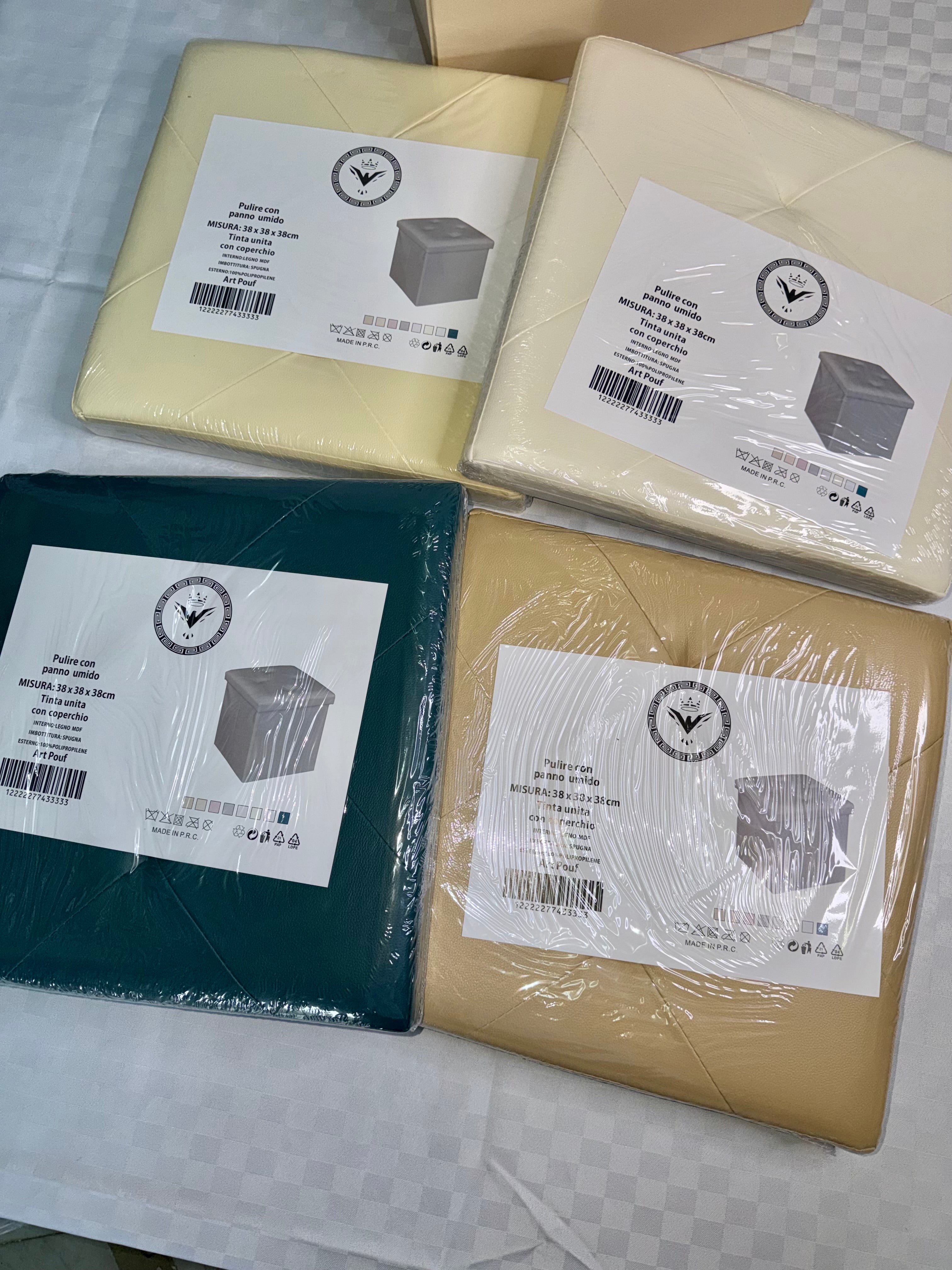 POUF CONTENITORE IN PELLE misura 40x40cm