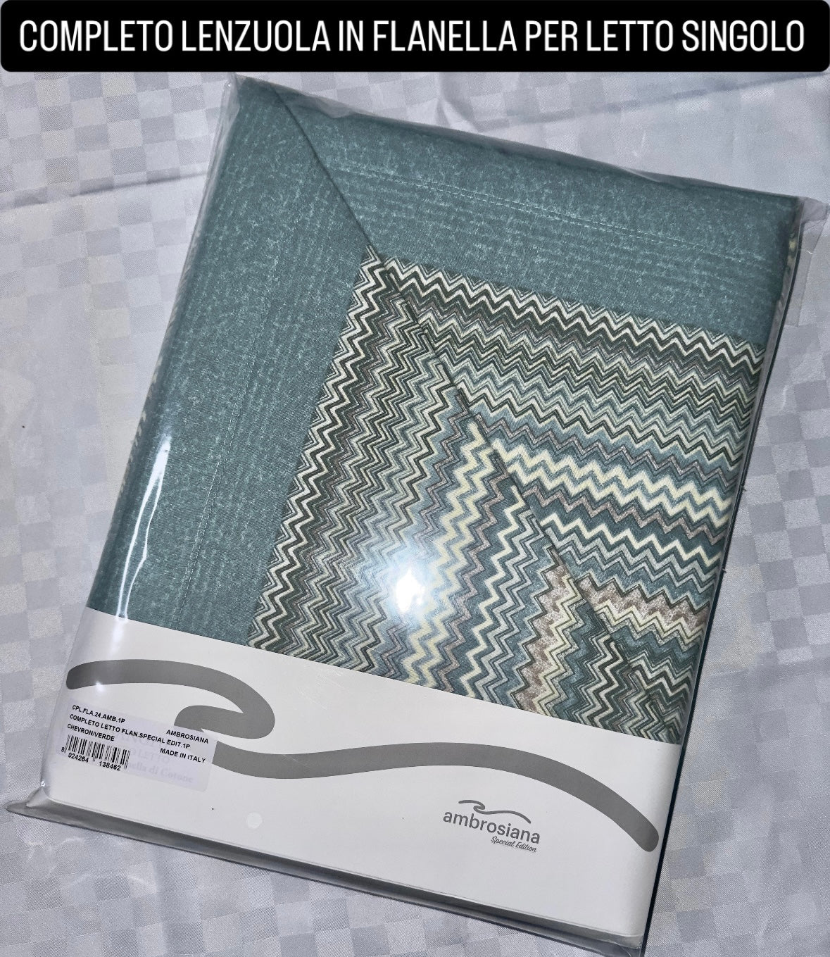 COMPLETO LENZUOLA PER LETTO SINGOLO IN FLANELLA Lenzuolo sopra,Lenzuolo sotto con angoli e due federe