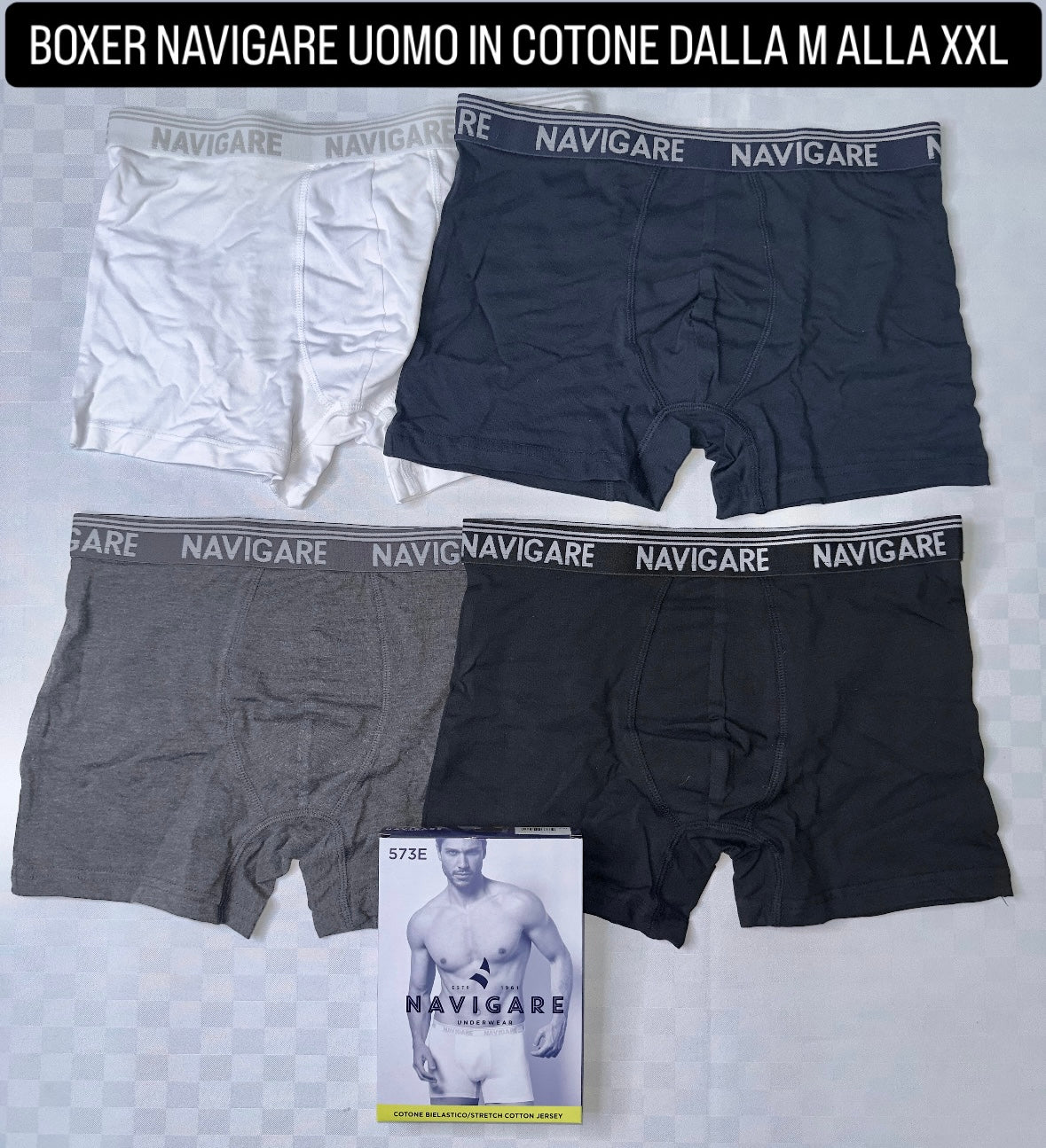 BOXER UOMO NAVIGARE IN COTONE