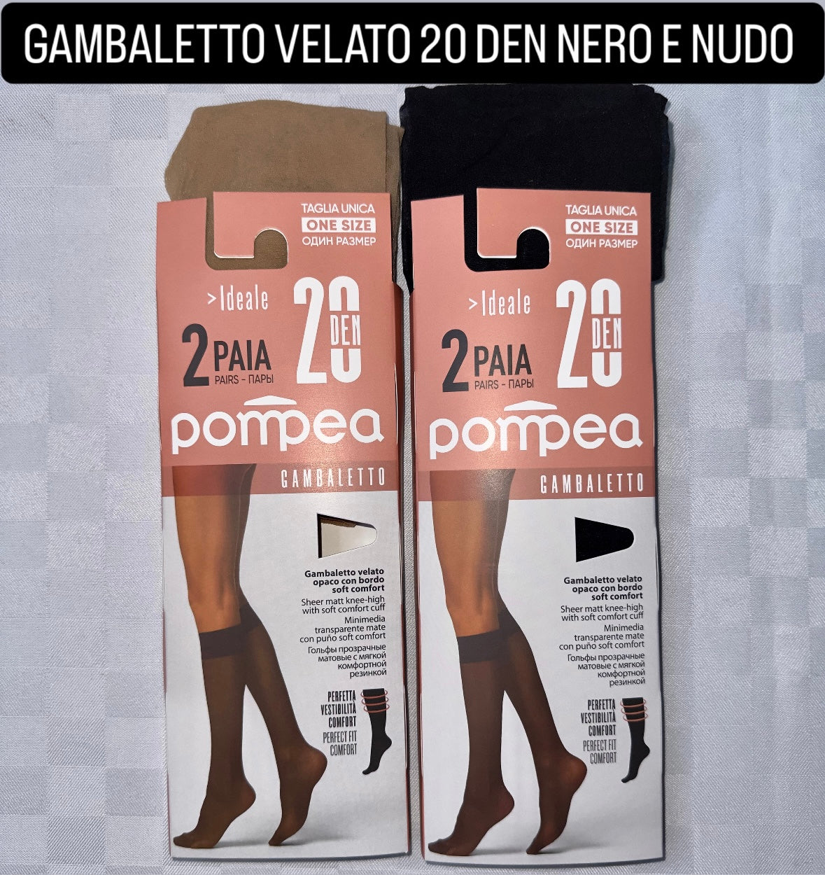 GAMBALETTO DONNA VELATO 20DEN CONFEZIONE DA 2 PAIA