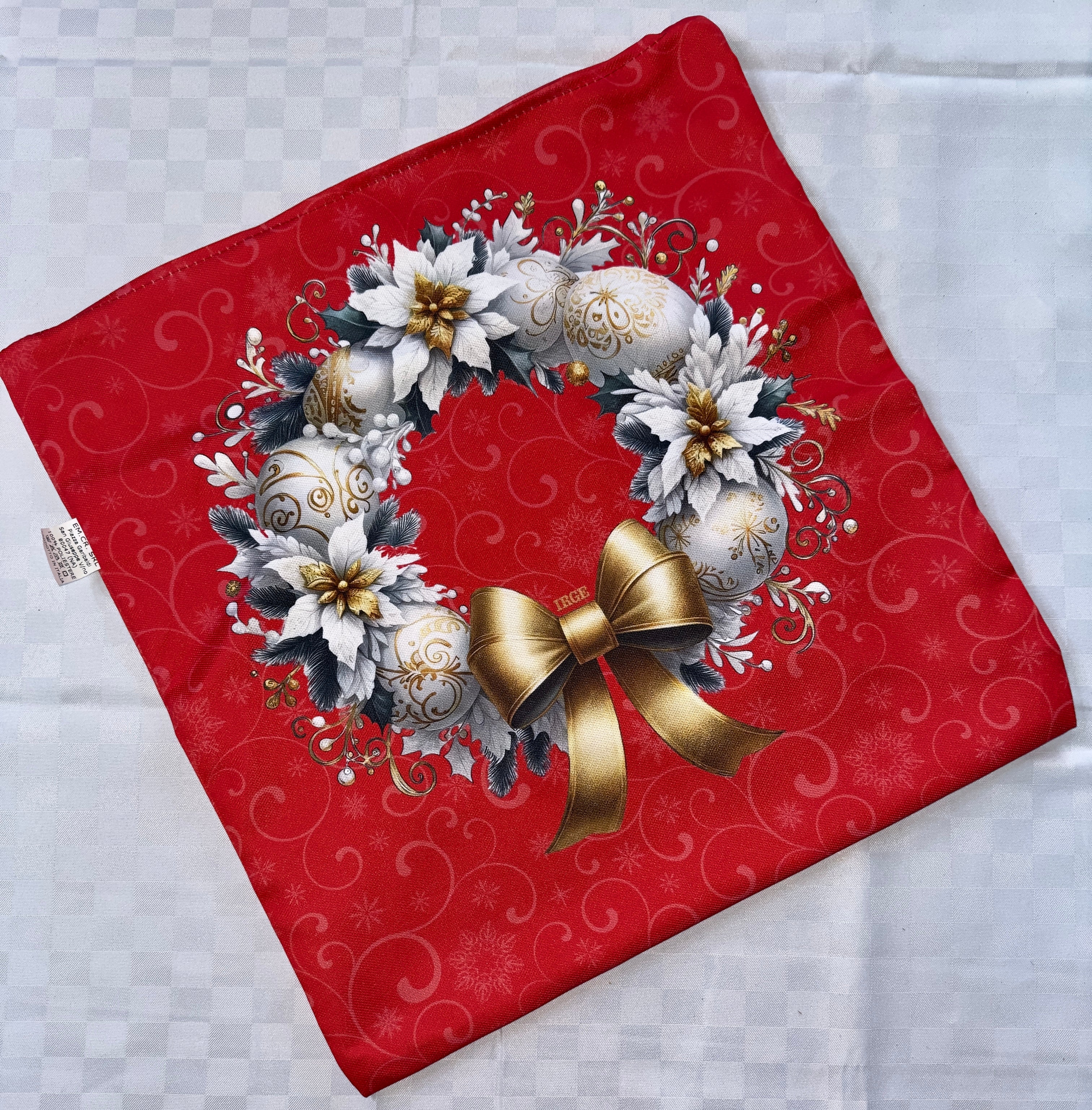 FEDERA PER CUSCINO ARREDO IN STAMPA 3D NATALIZIA CON CERNIERA misura 42x42cm