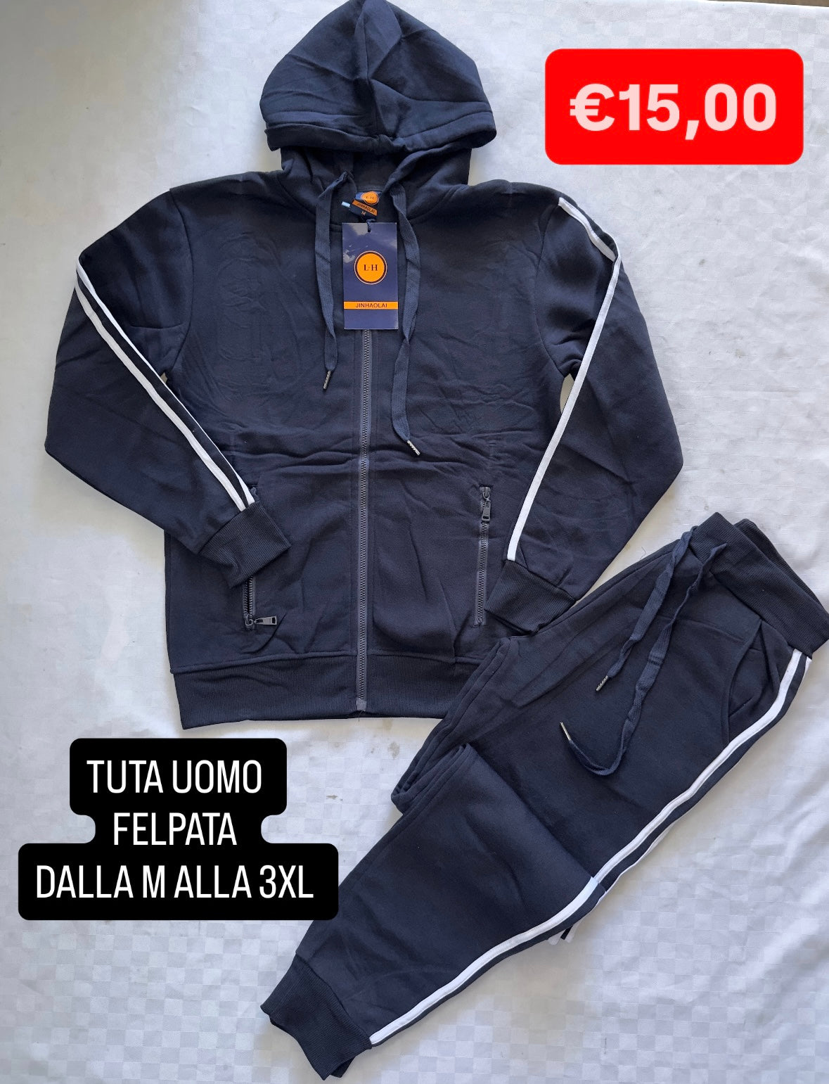 TUTA UOMO FELPATA ALL'INTERNO