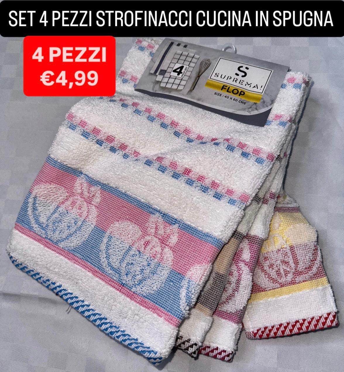 STROFINACCI CUCINA SET DA 4 PEZZI IN SPUGNA