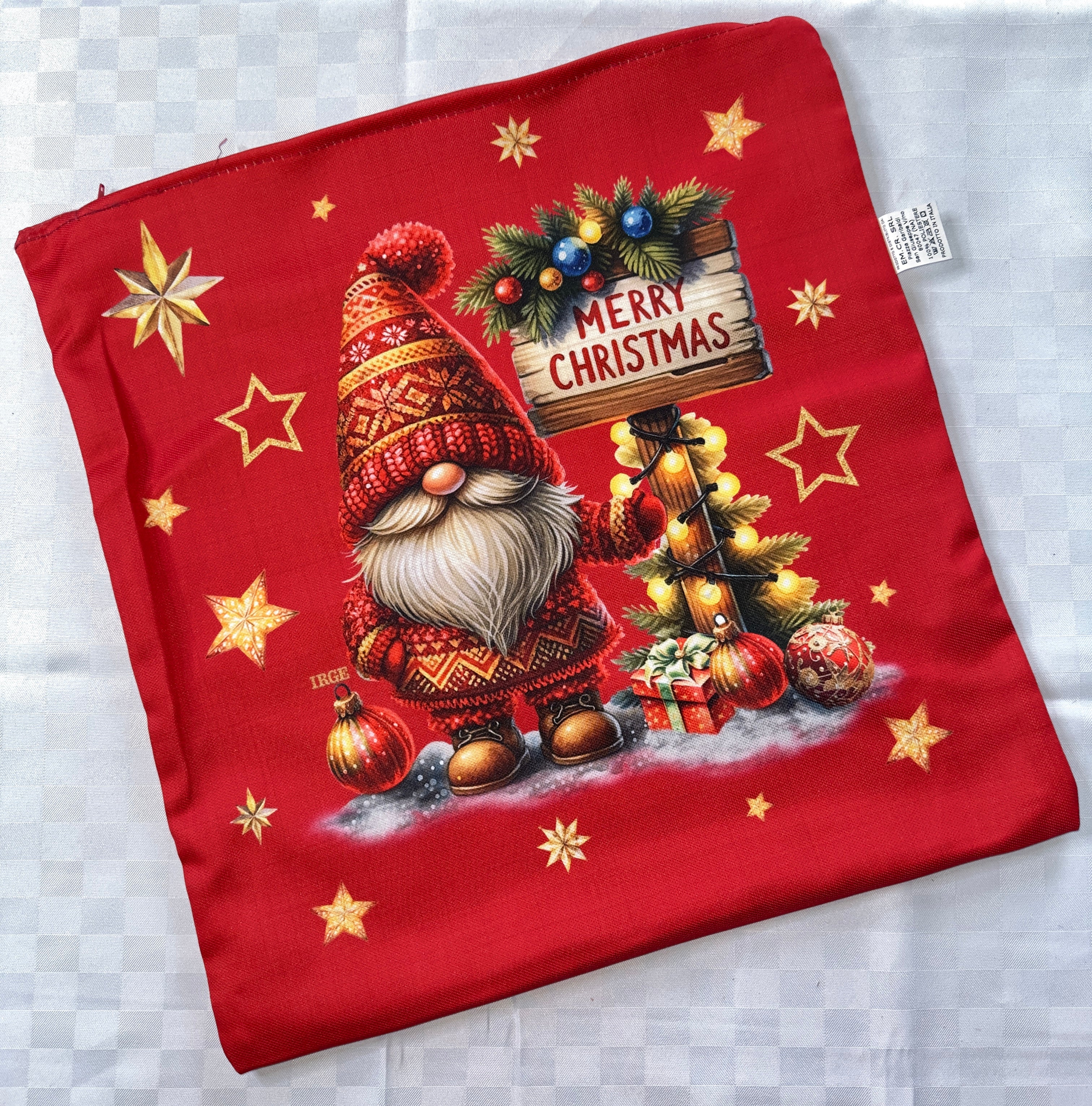 FEDERA PER CUSCINO ARREDO IN STAMPA 3D NATALIZIA CON CERNIERA misura 42x42cm