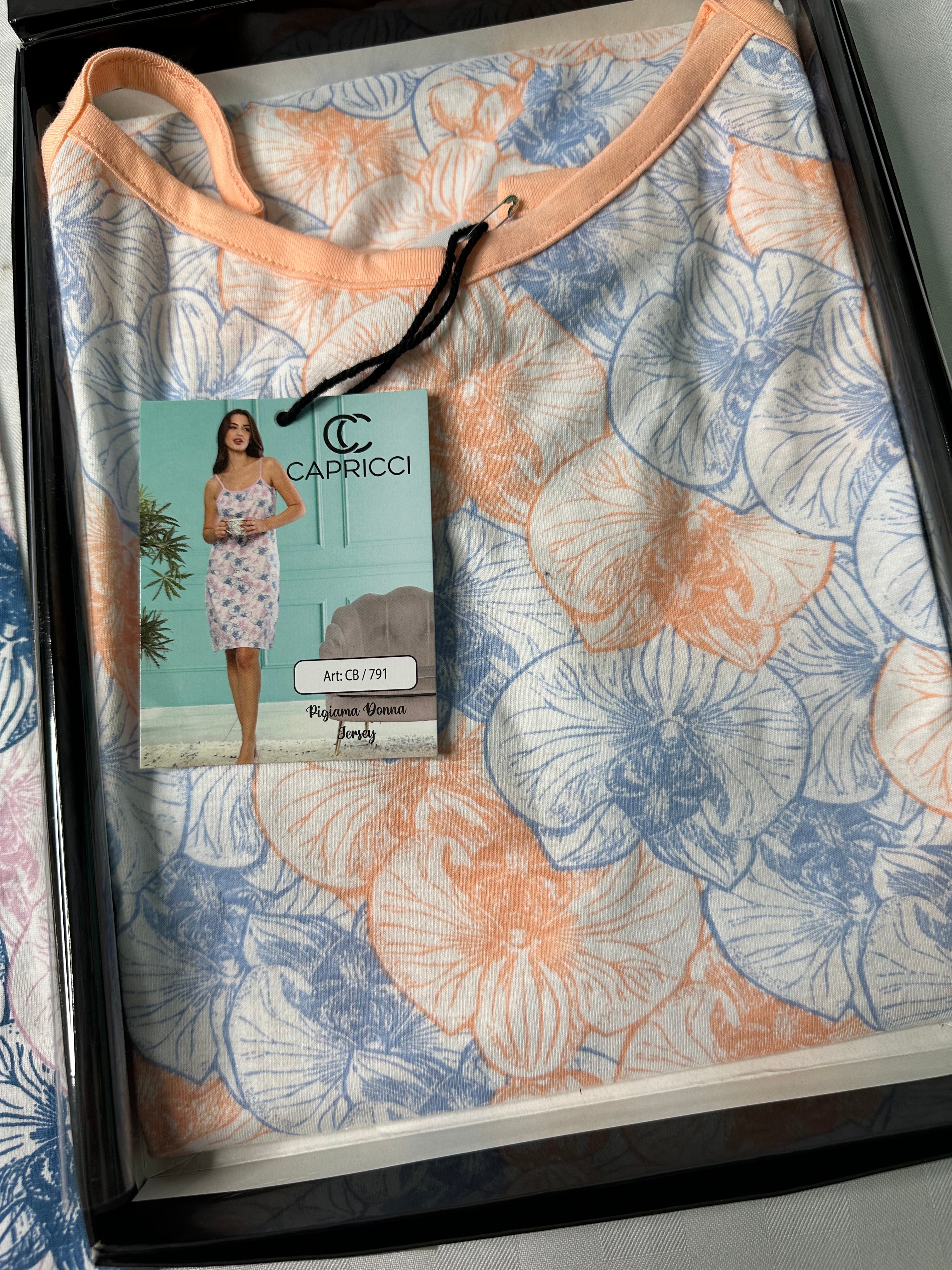 CAMICIA DA NOTTE BRETELLINE IN 100% COTONE