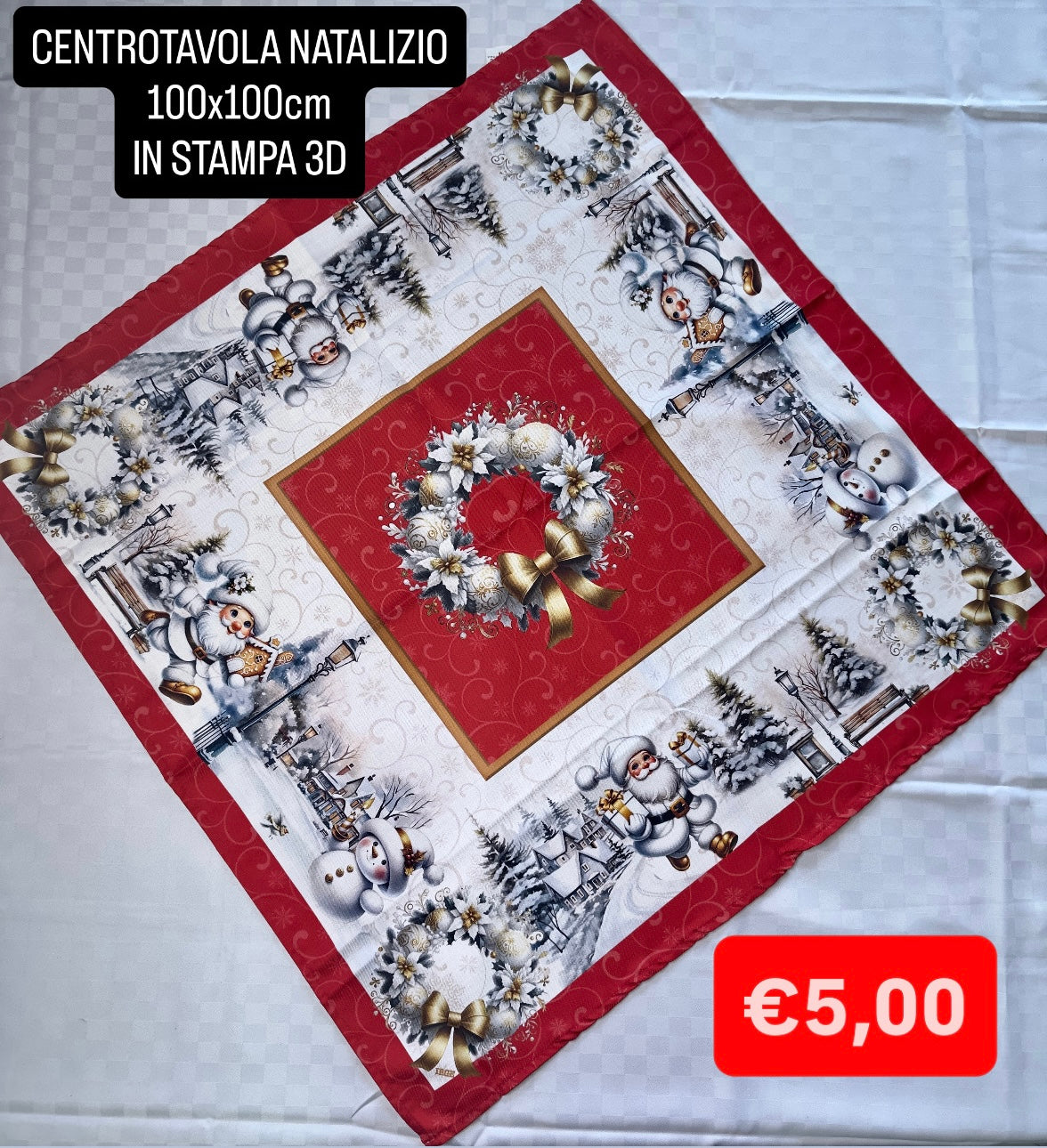 CENTROTAVOLA NATALIZIO 100x100cm IN STAMPA 3D