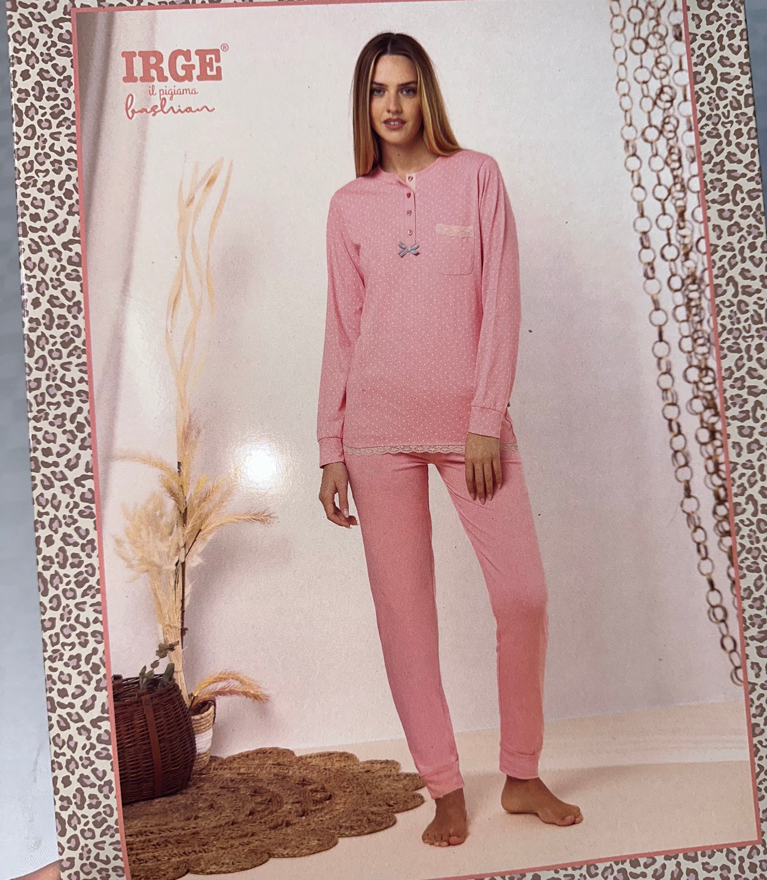 PIGIAMA DONNA IN 100% COTONE MANICA LUNGA E PANTALONE LUNGO